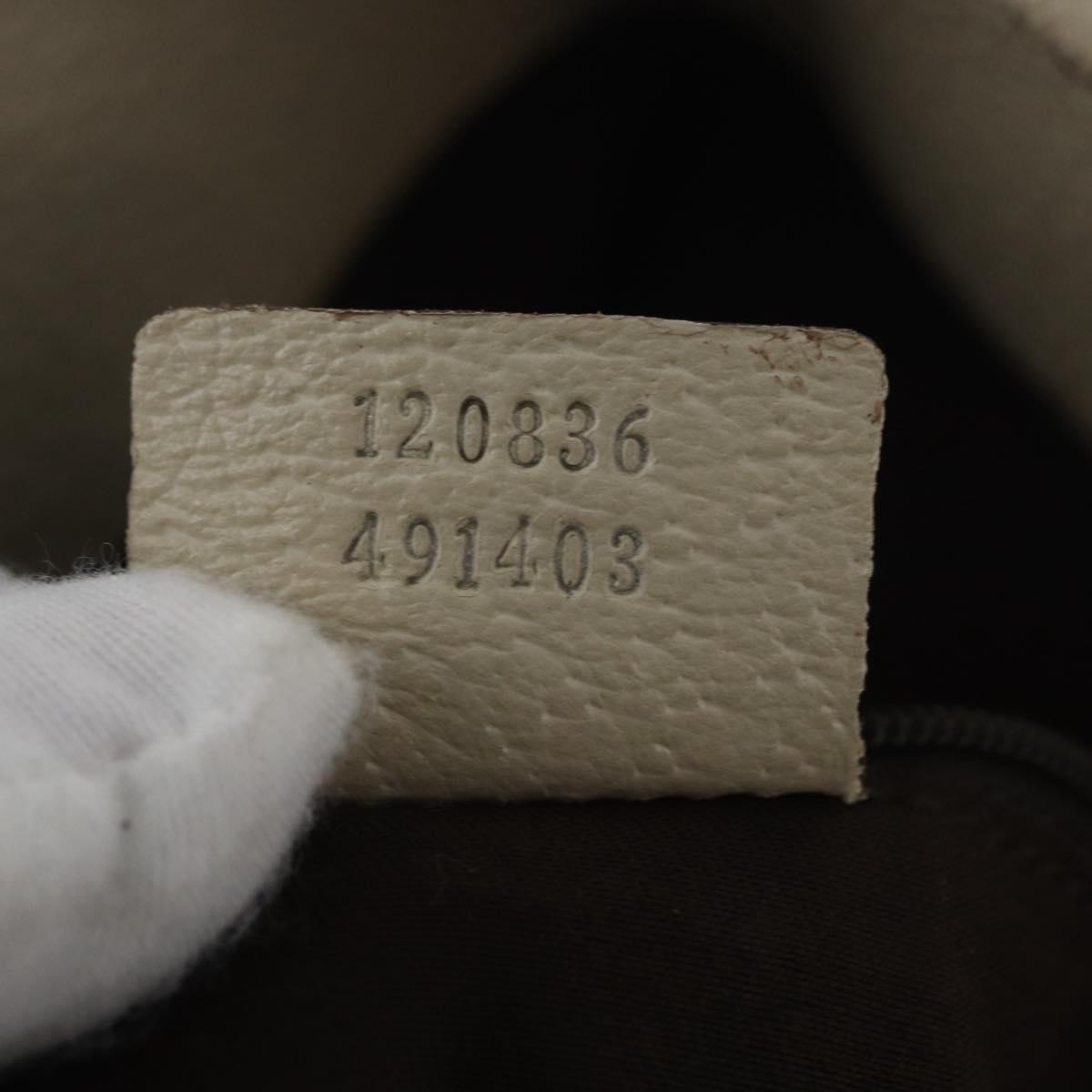GUCCI GG Canvas Tote Bag Beige Gold 120836 Auth BA12830
