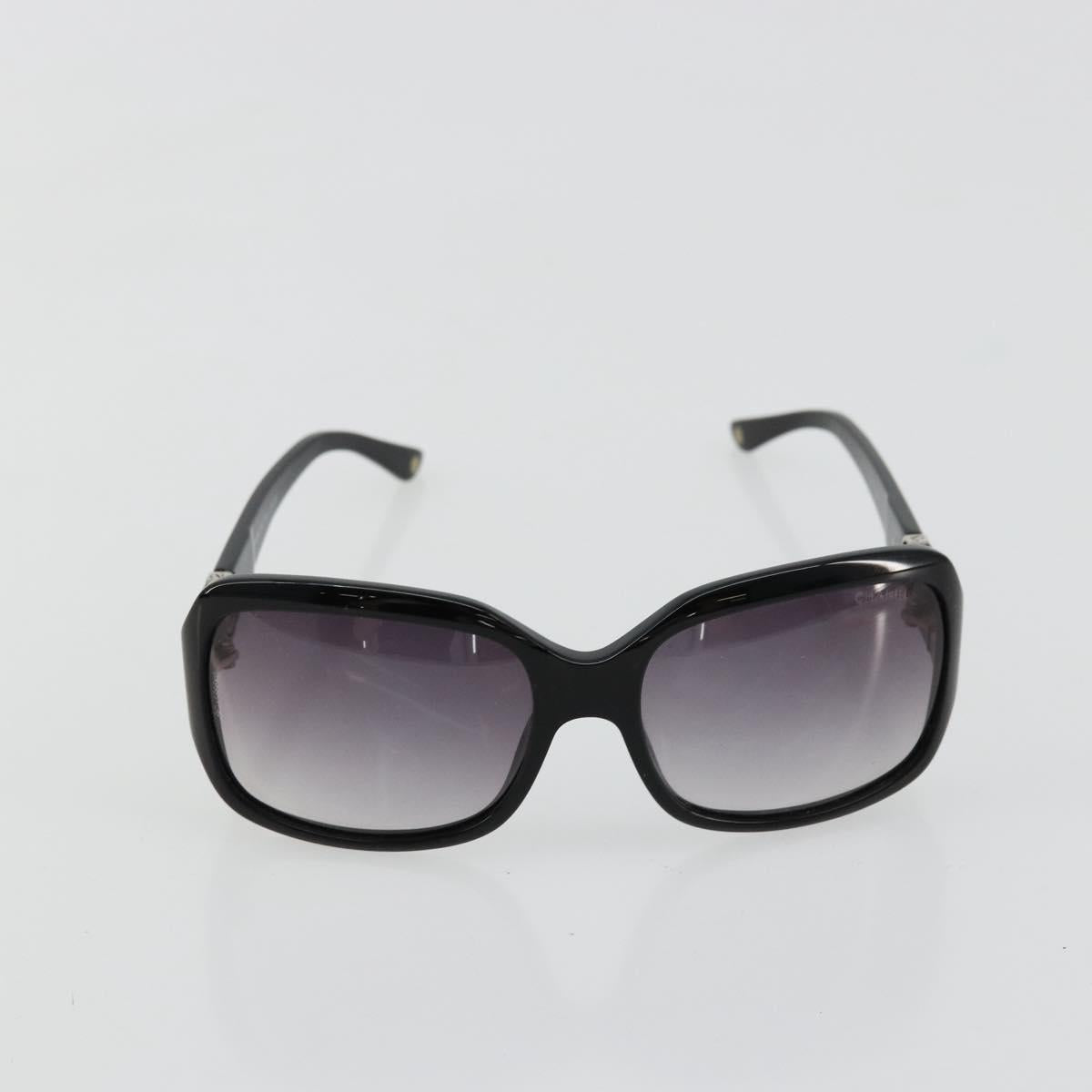CHANEL COCO Mark Sunglasses plastic Black CC Auth BA12836
