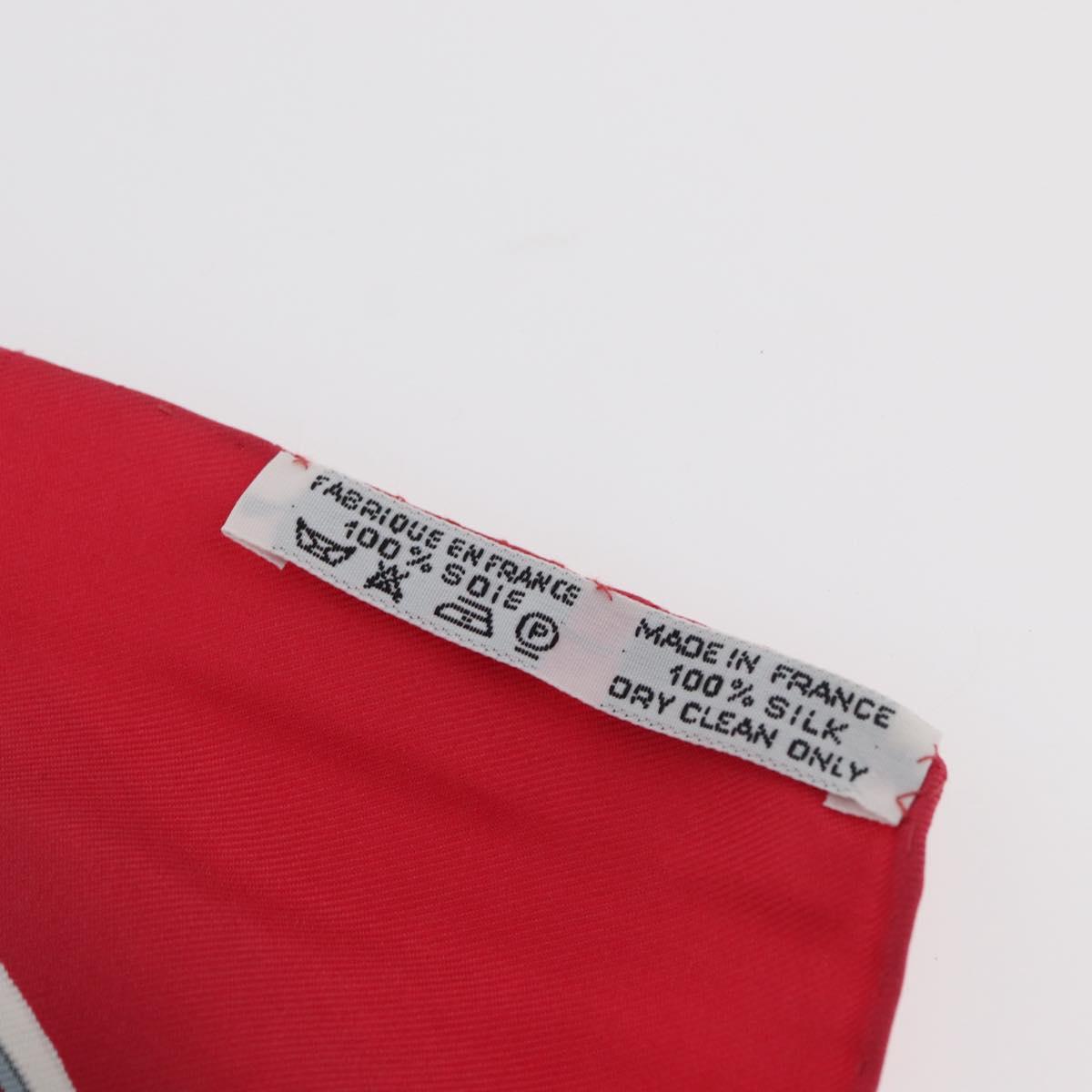 HERMES Carre 90 Scarf ""L'HIVER EN POSTE"" Silk Red Auth BA12838V