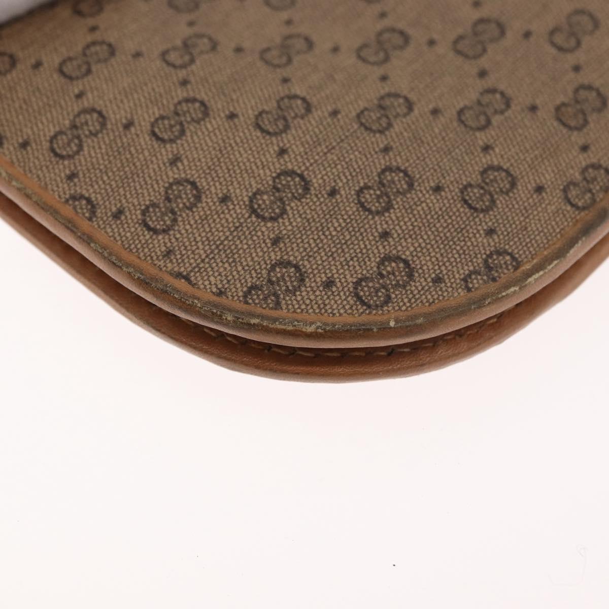 GUCCI Micro GG Supreme Shoulder Bag PVC Beige Gold Auth BA12843