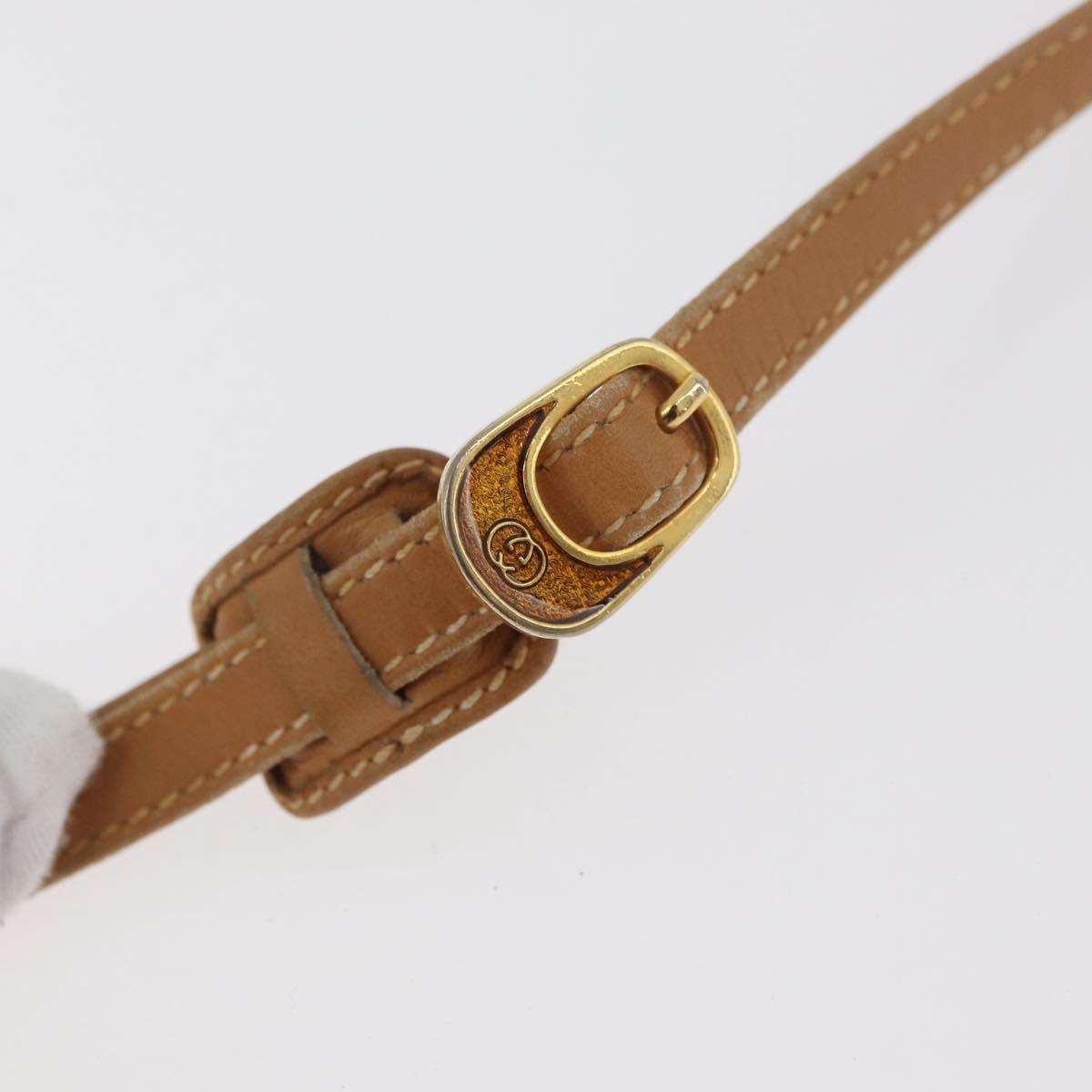 GUCCI Micro GG Supreme Shoulder Bag PVC Beige Gold Auth BA12843