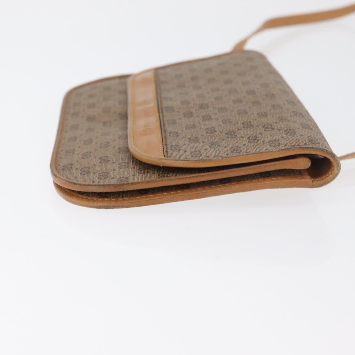 GUCCI Micro GG Supreme Shoulder Bag PVC Beige Gold Auth BA12843