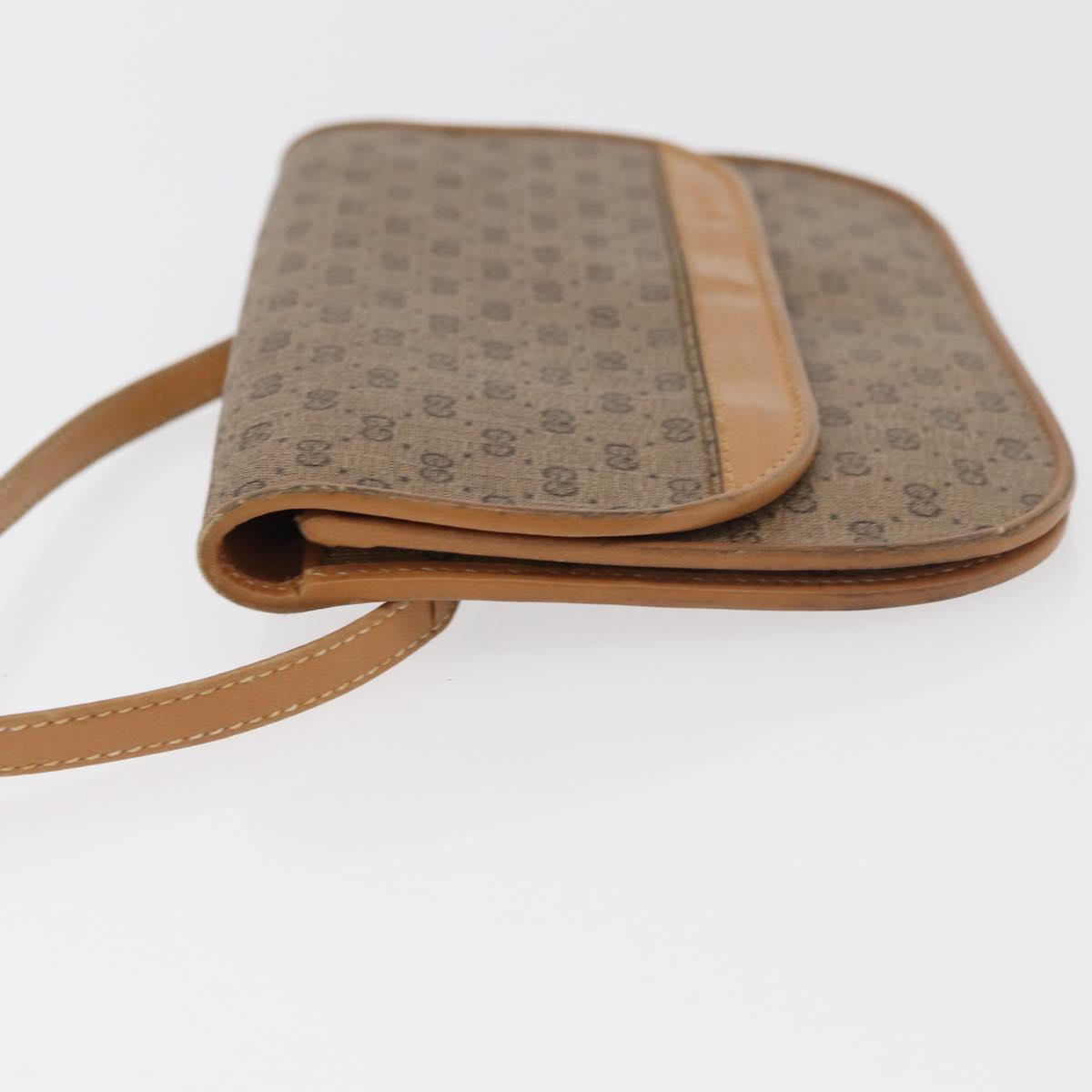 GUCCI Micro GG Supreme Shoulder Bag PVC Beige Gold Auth BA12843