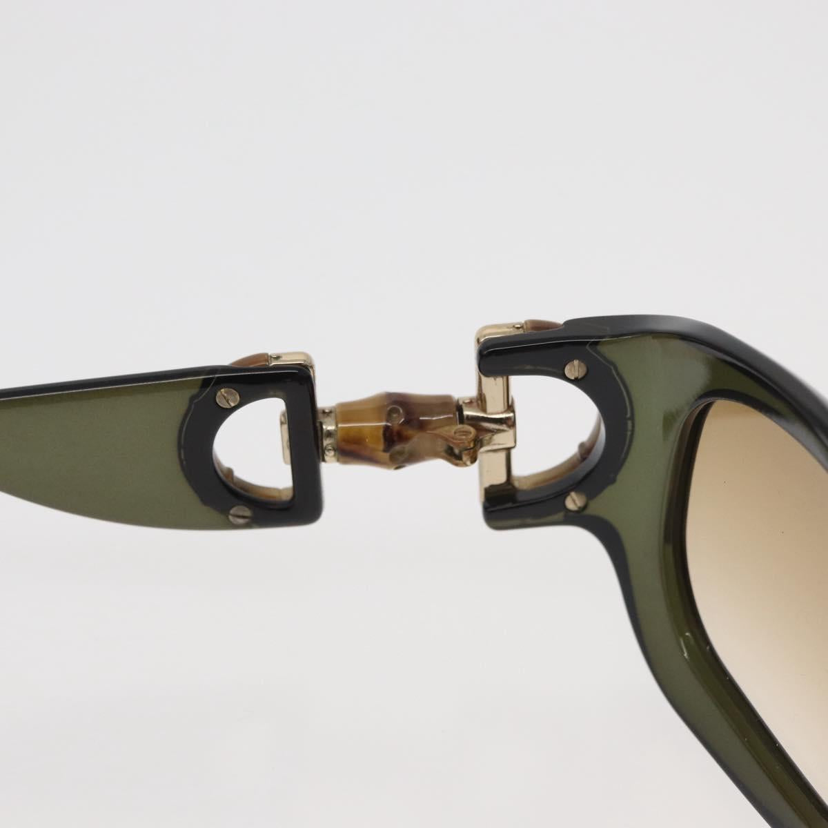 GUCCI Bamboo Horsebit Sunglasses plastic Green Auth BA12852
