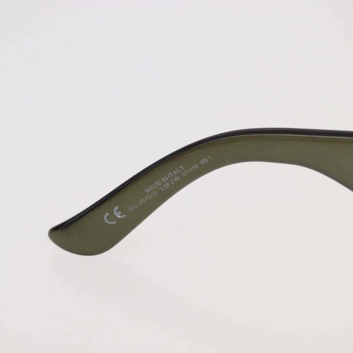 GUCCI Bamboo Horsebit Sunglasses plastic Green Auth BA12852