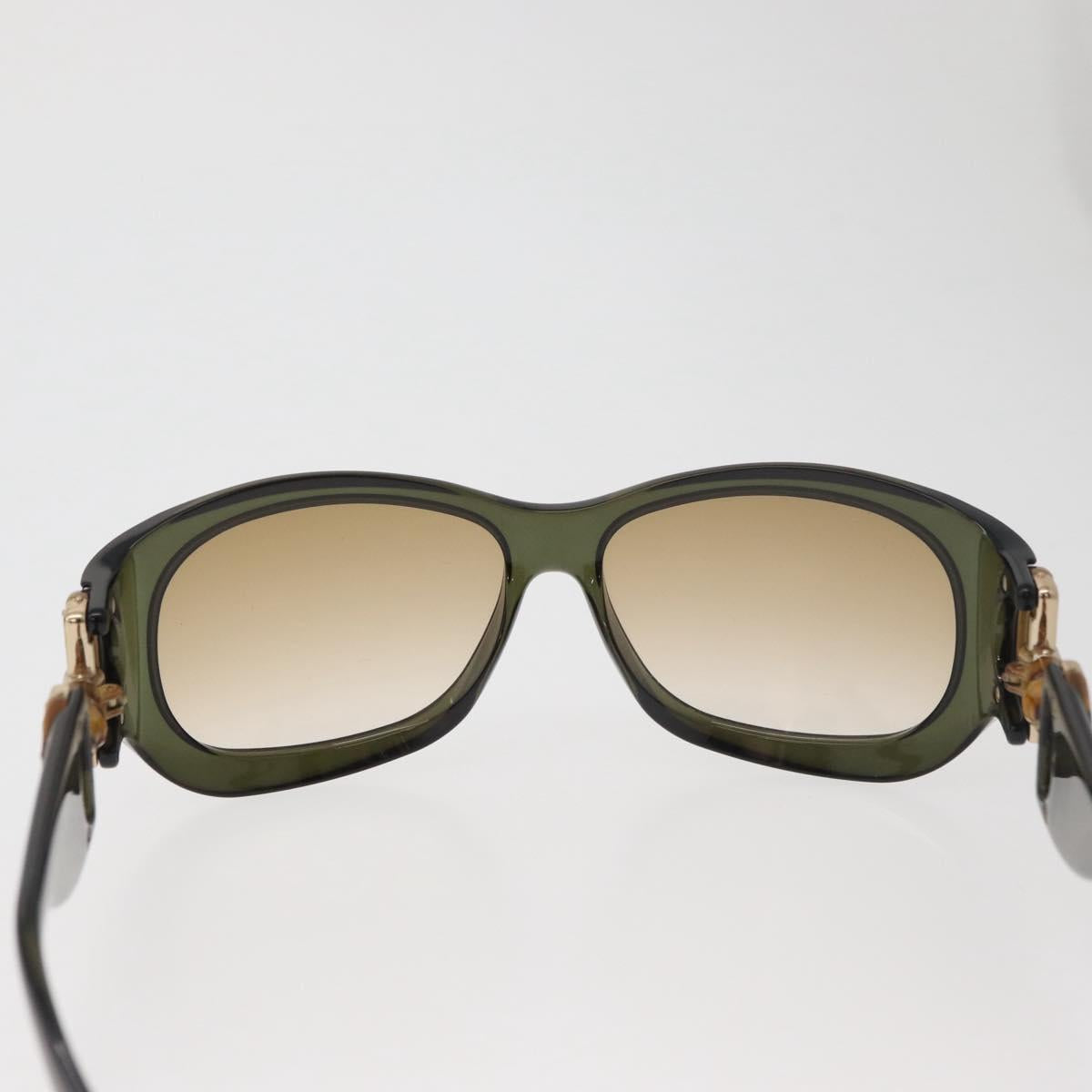 GUCCI Bamboo Horsebit Sunglasses plastic Green Auth BA12852