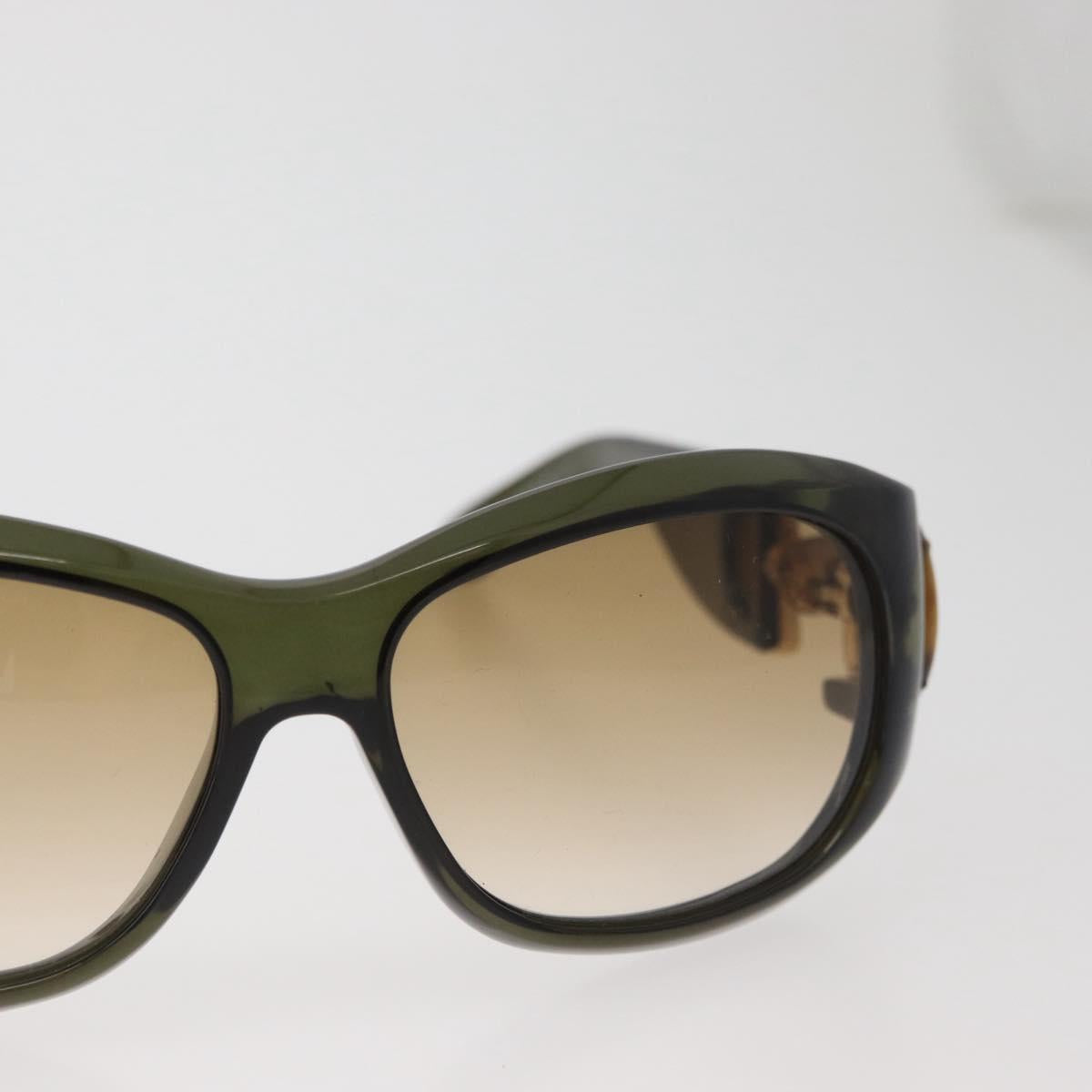 GUCCI Bamboo Horsebit Sunglasses plastic Green Auth BA12852