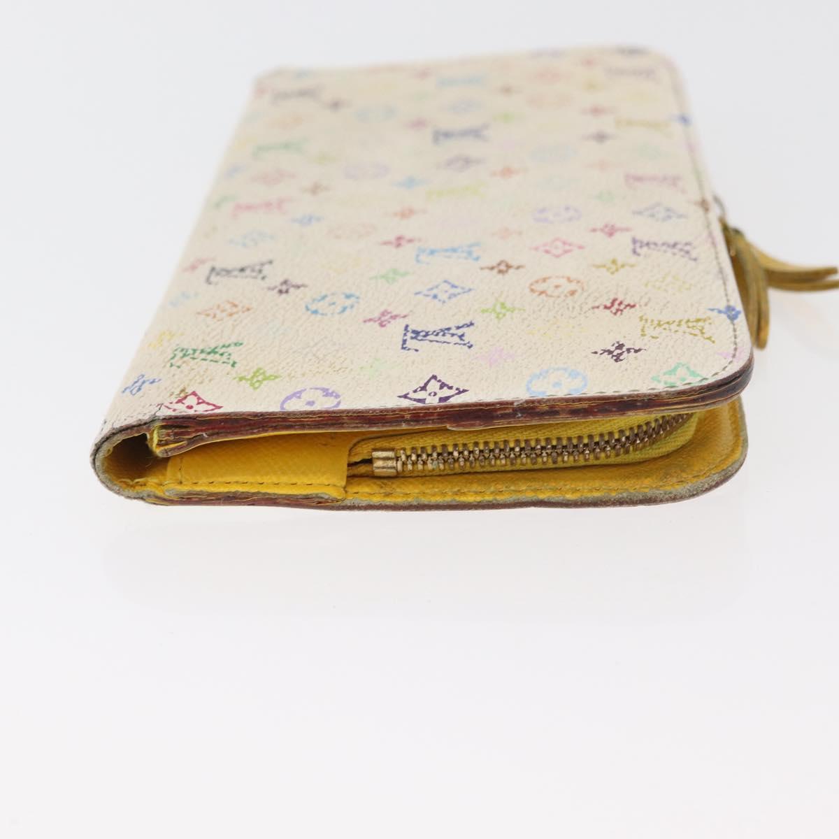 LOUIS VUITTON Monogram Multicolor Wallet 2 Set White LV Auth BA12853