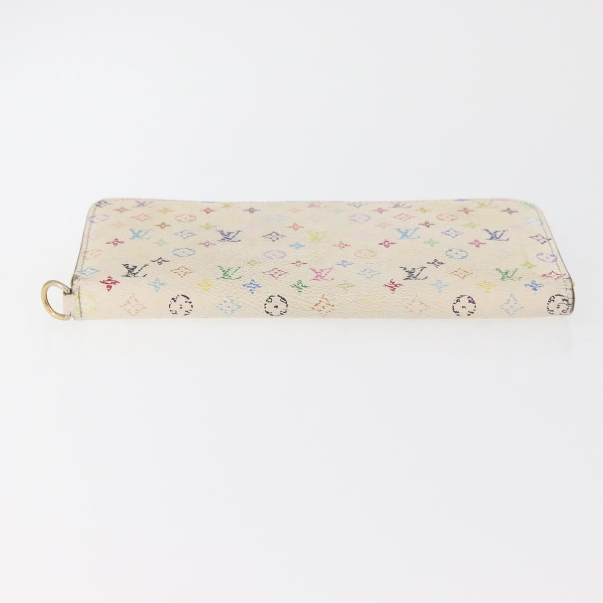 LOUIS VUITTON Monogram Multicolor Wallet 2 Set White LV Auth BA12853