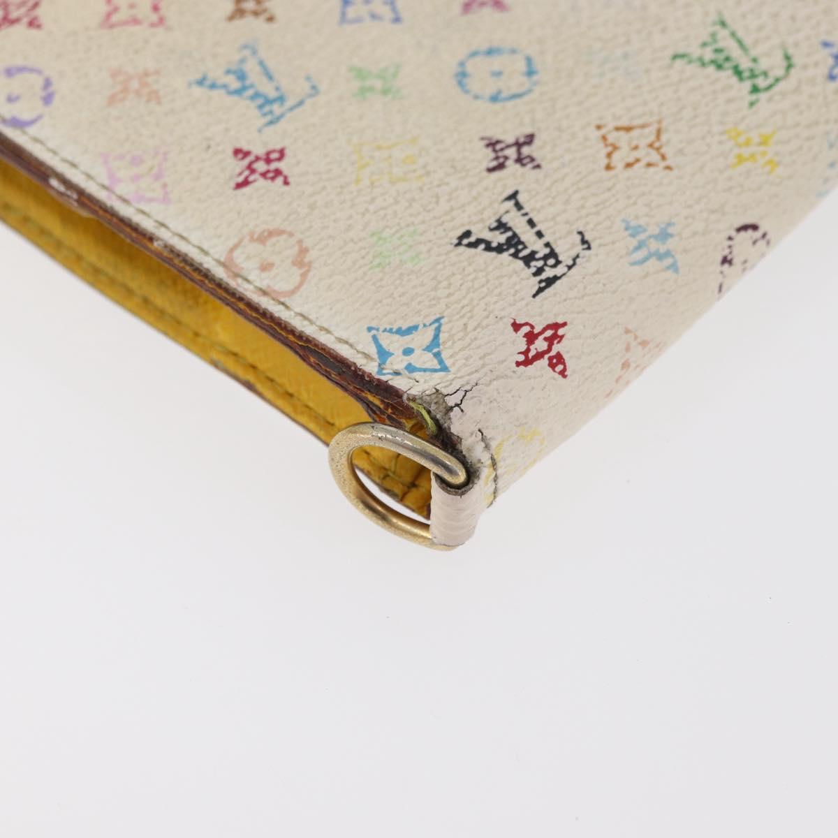 LOUIS VUITTON Monogram Multicolor Wallet 2 Set White LV Auth BA12853