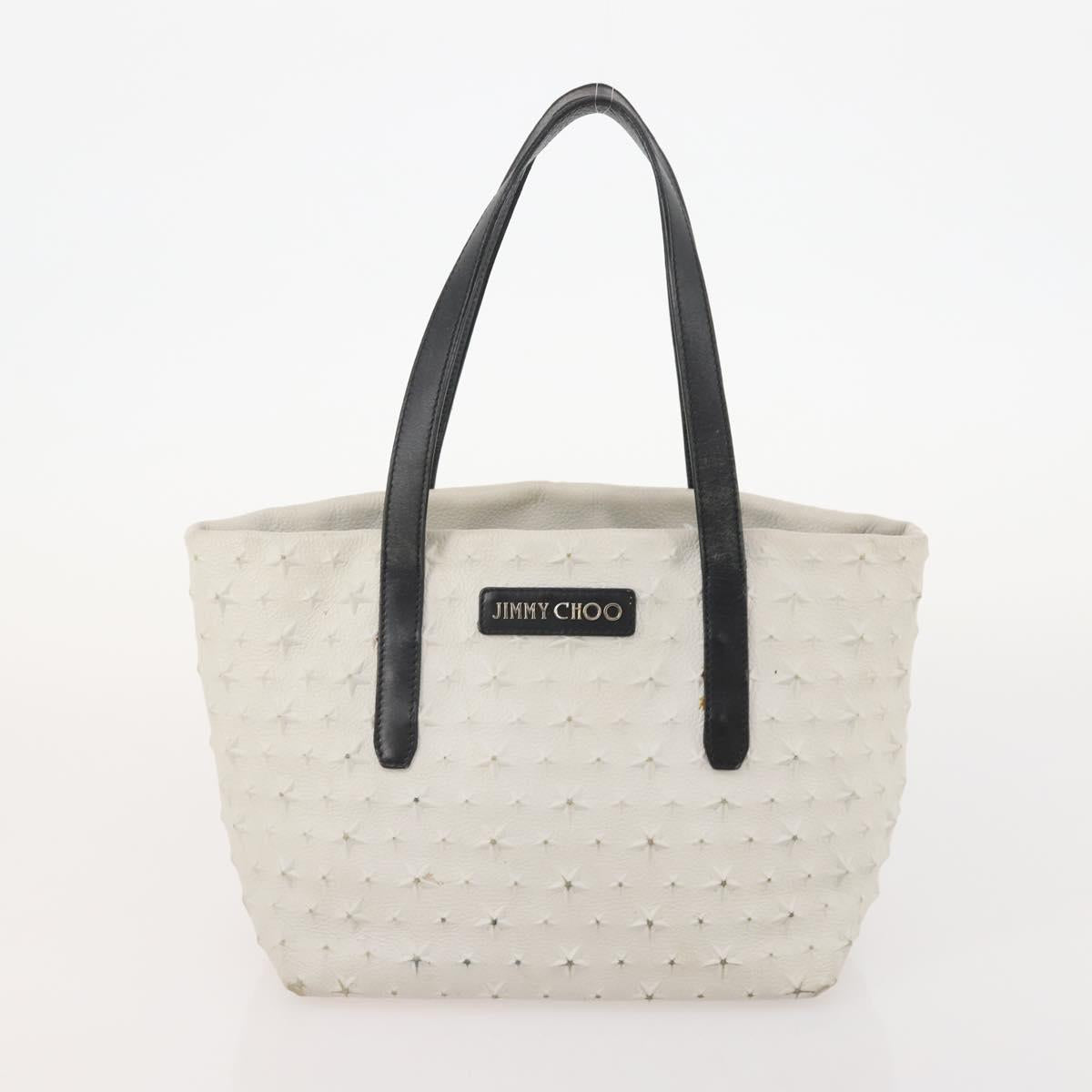 Jimmy Choo Hand Bag Leather 2 Set Black White Auth BA12856