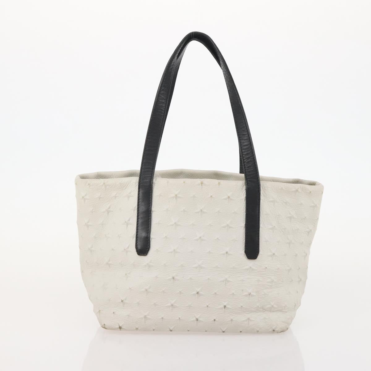 Jimmy Choo Hand Bag Leather 2 Set Black White Auth BA12856
