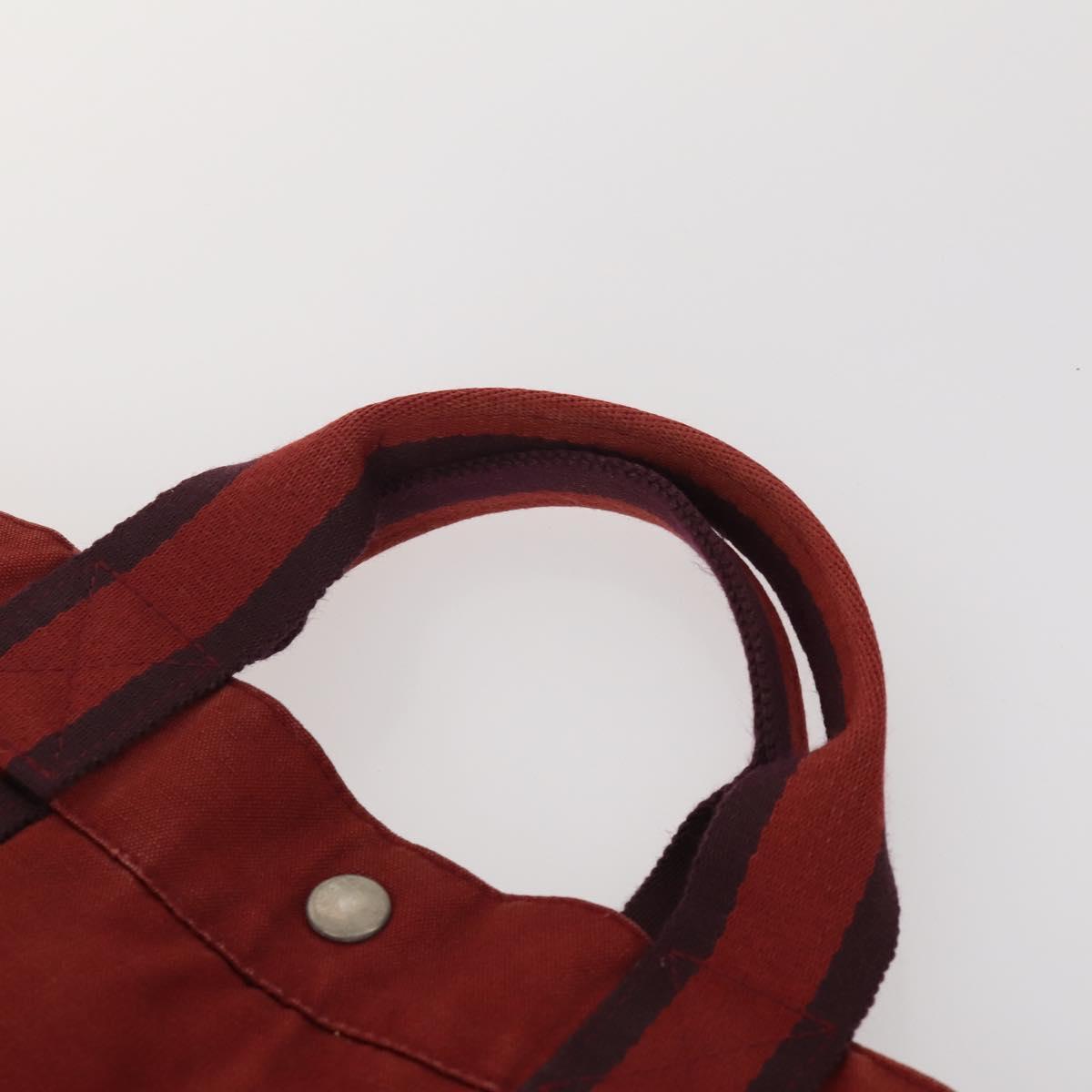 HERMES Fourre Tout MM Hand Bag Canvas 3 Set Navy Black Red Auth BA12857