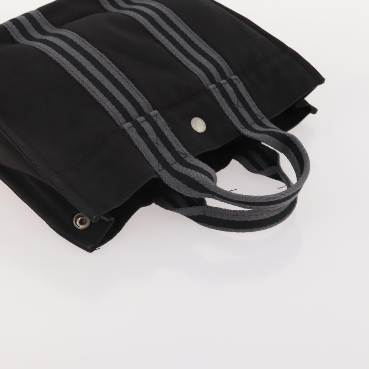HERMES Fourre Tout PM Hand Bag Canvas 4 Set Gray Red Navy Auth BA12858
