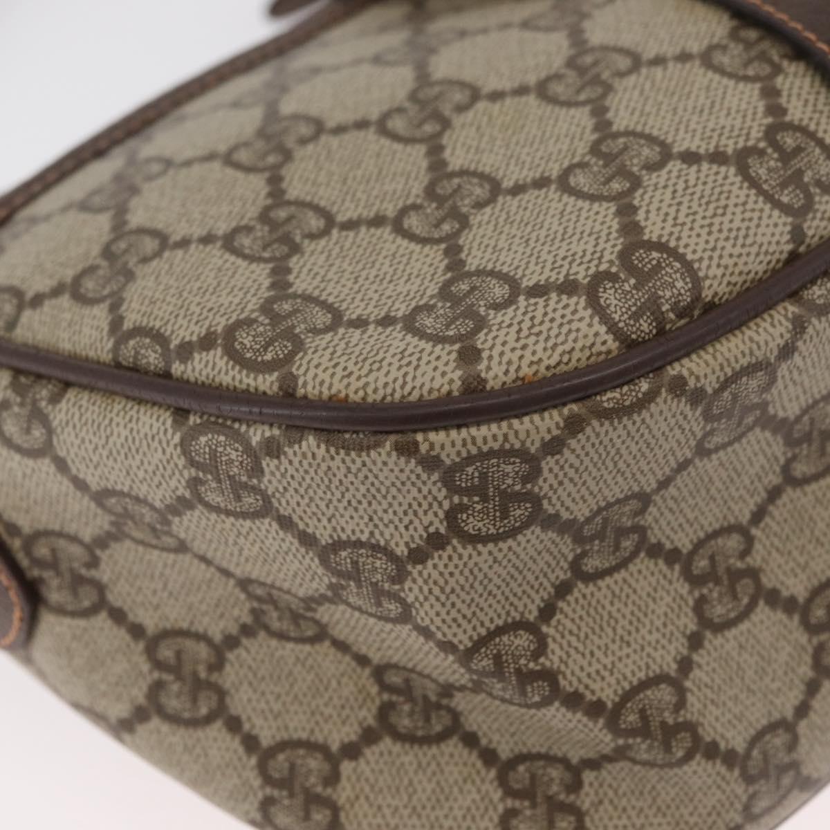 GUCCI GG Supreme Web Sherry Line Bag PVC Beige Gold 89 02 032 Auth BA12881