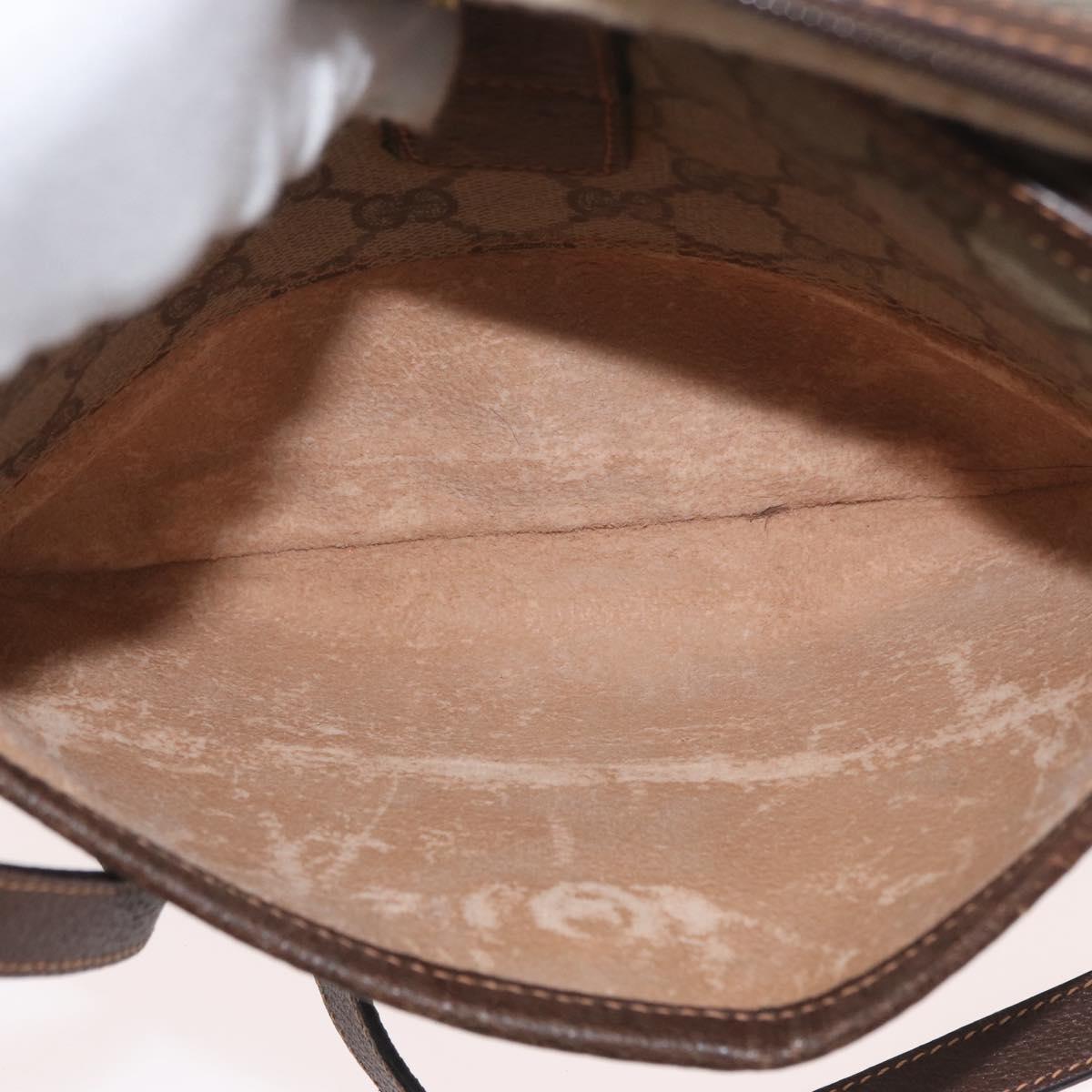 GUCCI GG Supreme Web Sherry Line Bag PVC Beige Gold 89 02 032 Auth BA12881