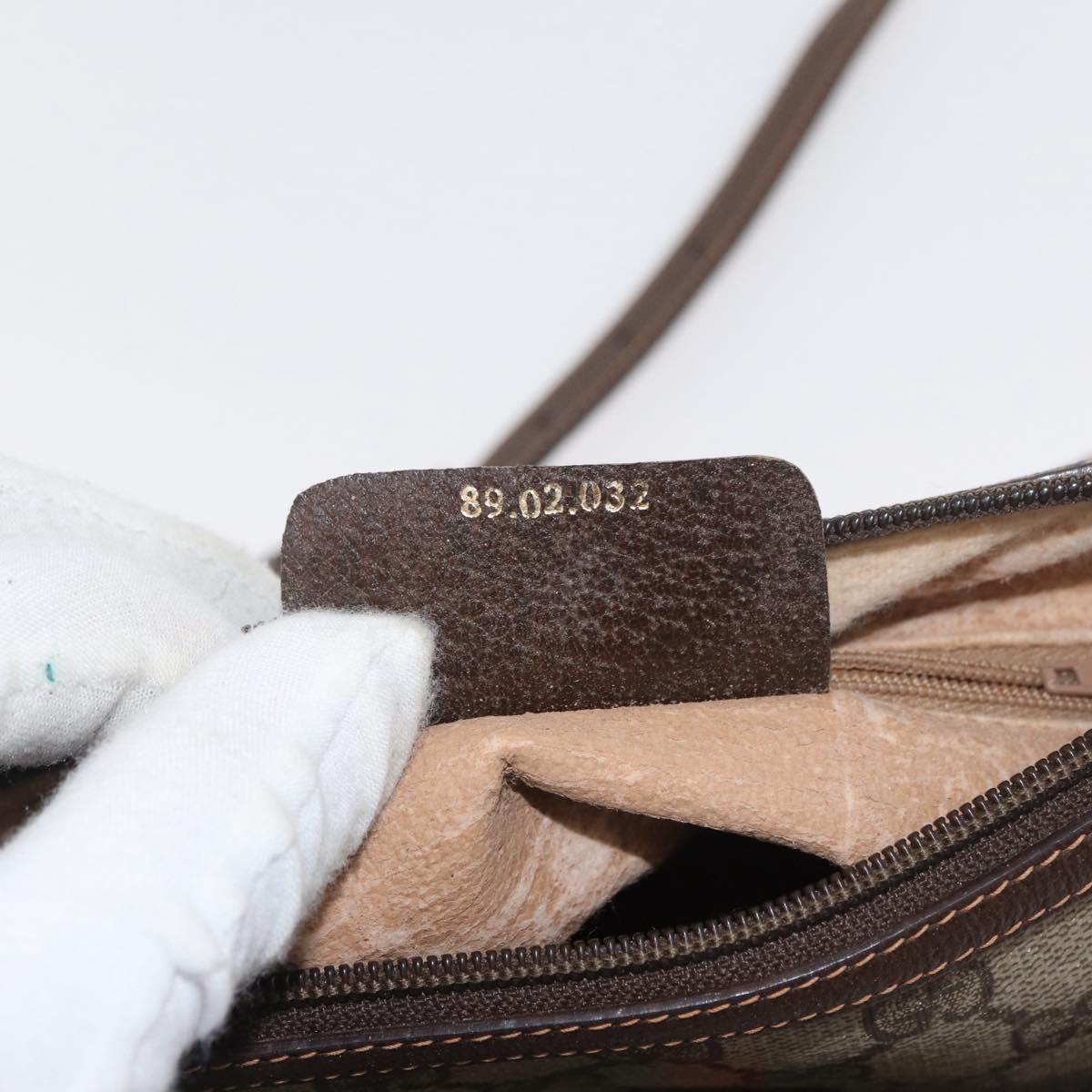 GUCCI GG Supreme Web Sherry Line Bag PVC Beige Gold 89 02 032 Auth BA12881