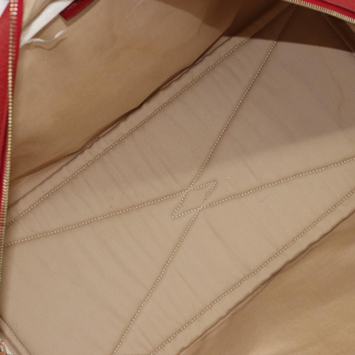 HERMES Victoria 43 Hand Bag Coated Canvas Beige Auth BA12885