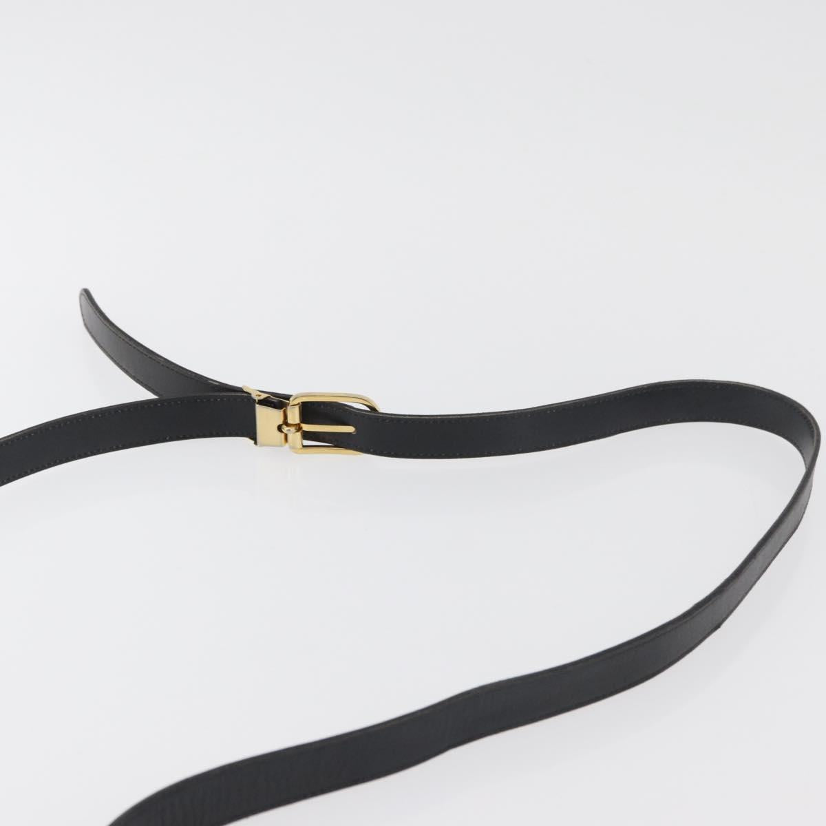 Christian Dior Shoulder Bag Leather Black Gold Auth BA12894
