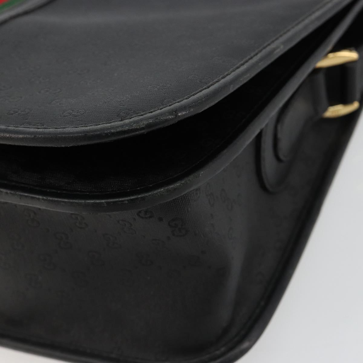 GUCCI Micro GG Supreme Web Sherry Line Bag PVC Black 001 904 0915 Auth BA12899