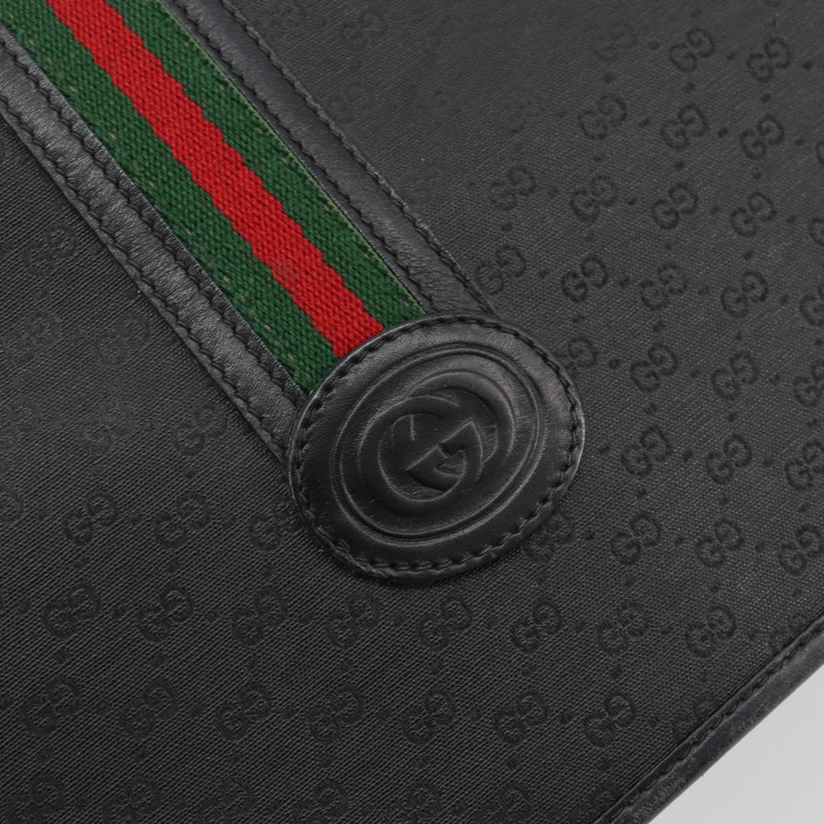 GUCCI Micro GG Supreme Web Sherry Line Bag PVC Black 001 904 0915 Auth BA12899