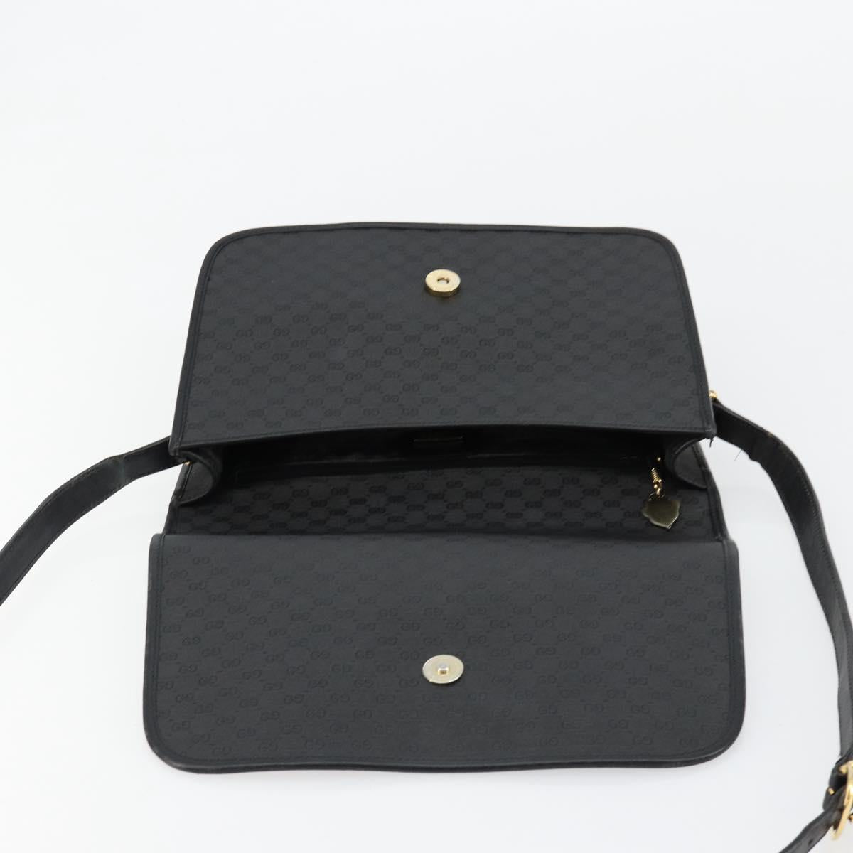 GUCCI Micro GG Supreme Web Sherry Line Bag PVC Black 001 904 0915 Auth BA12899