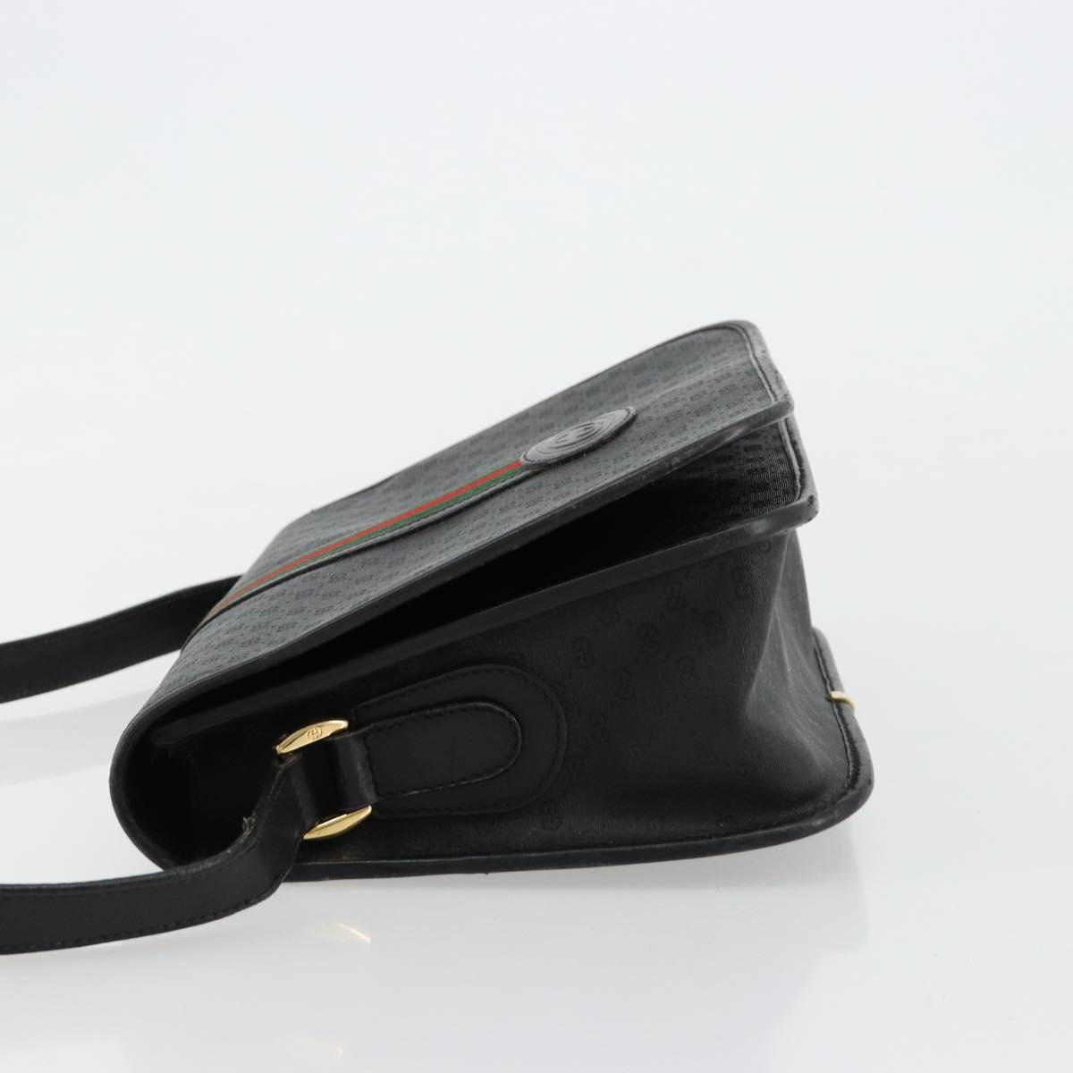 GUCCI Micro GG Supreme Web Sherry Line Bag PVC Black 001 904 0915 Auth BA12899