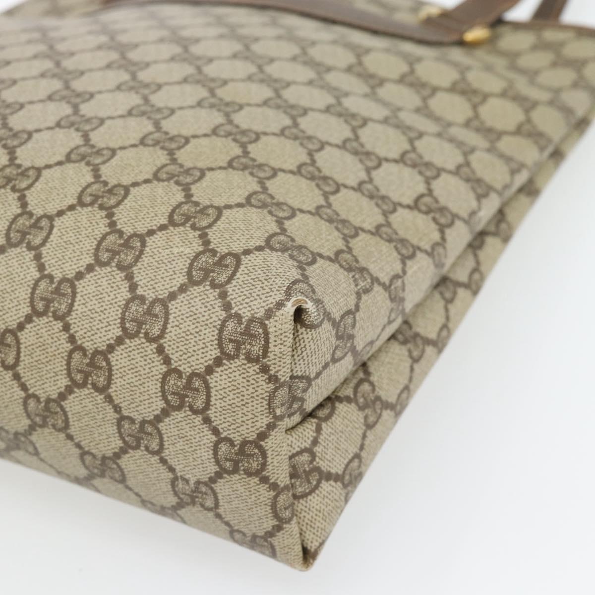 GUCCI GG Supreme Tote Bag PVC Beige Gold 002 39 6130 Auth BA12912