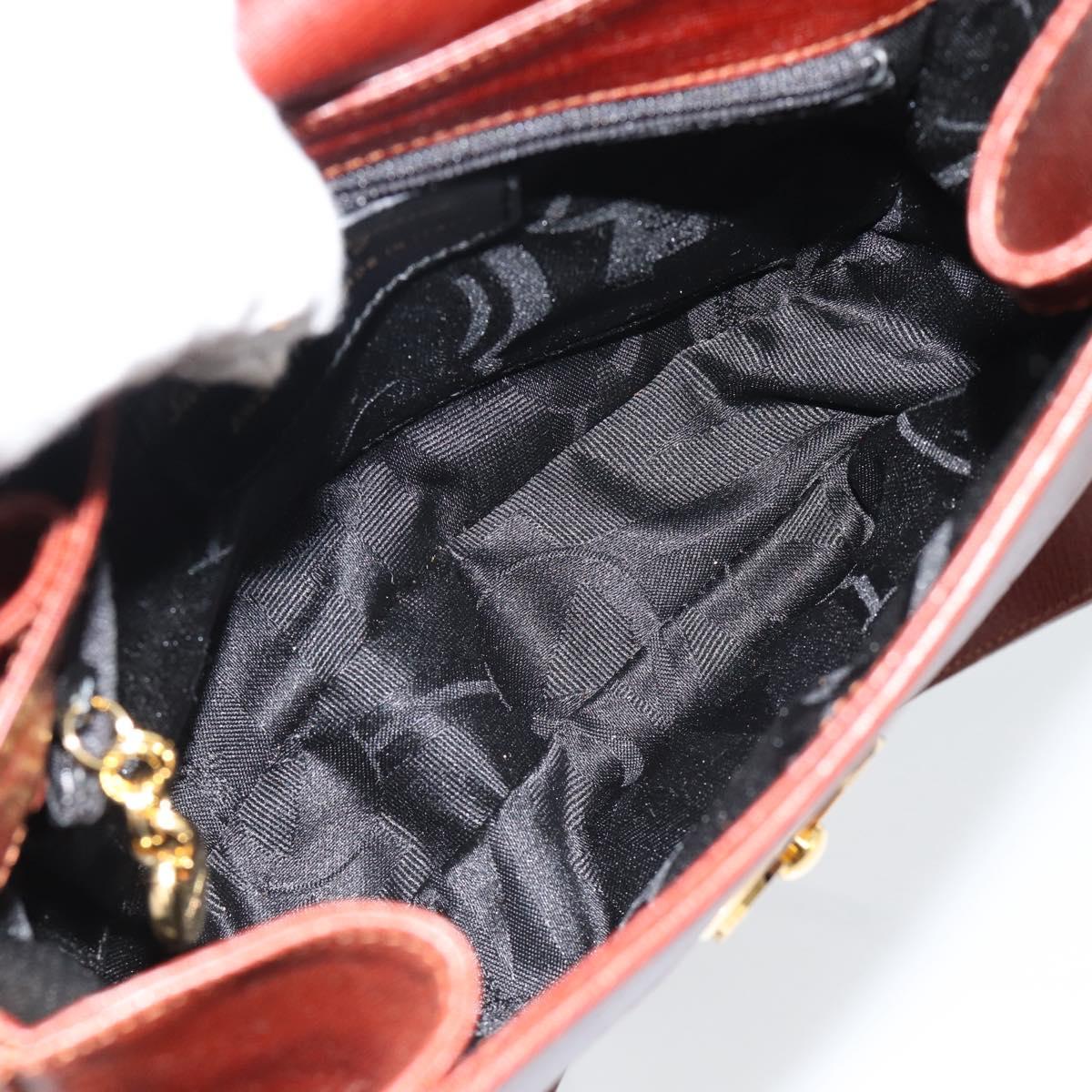 Salvatore Ferragamo Shoulder Bag Leather Brown Gold Auth BA12914