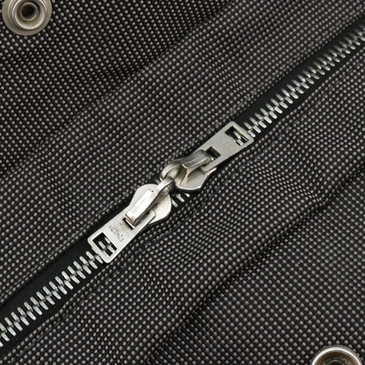 HERMES Her Line Tote Bag Canvas Gray Silver Auth BA12917