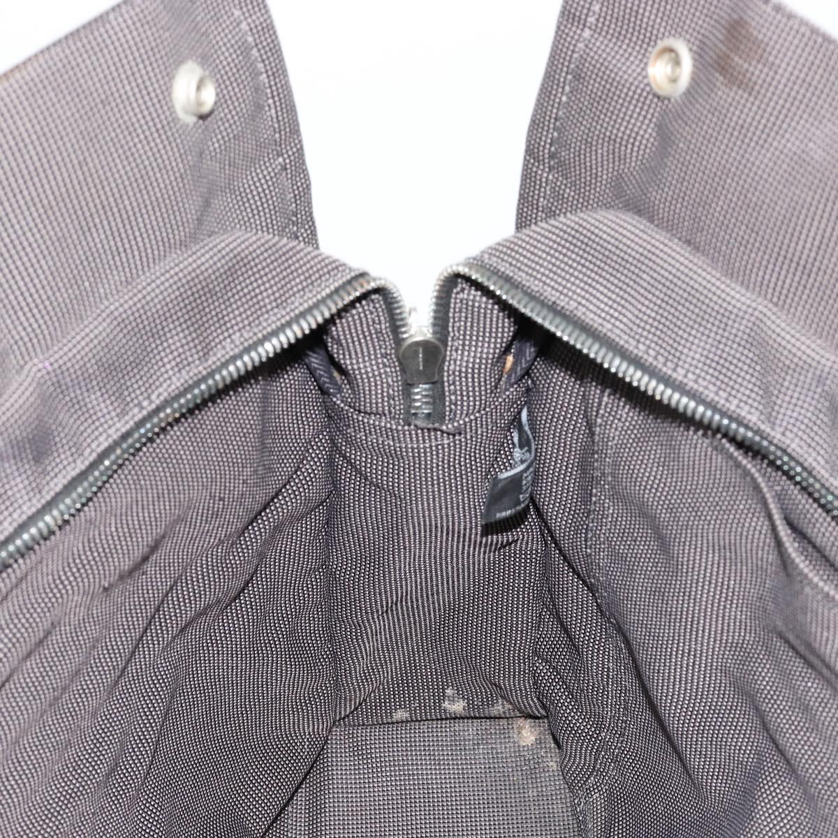 HERMES Her Line Tote Bag Canvas Gray Silver Auth BA12917