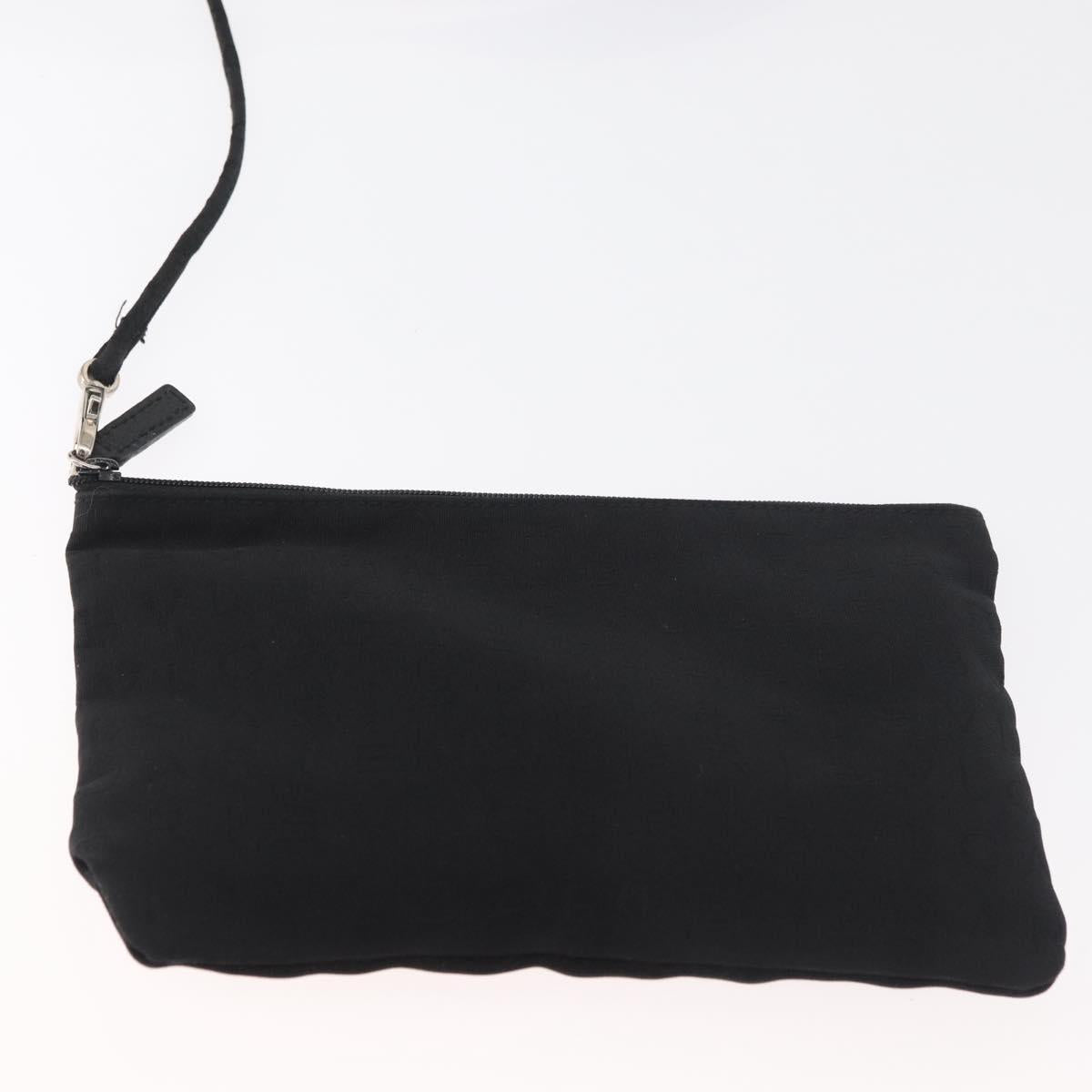 BVLGARI Logo Mania Tote Bag Canvas Black Silver Auth BA12918