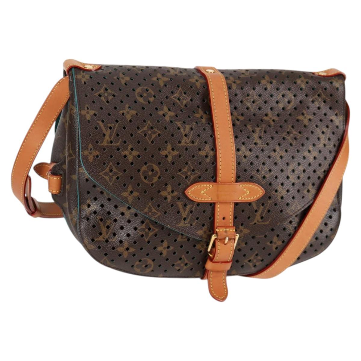 LOUIS VUITTON Monogram Perfo Saumur 30 Shoulder Bag M93998 LV Auth BA1291SAV