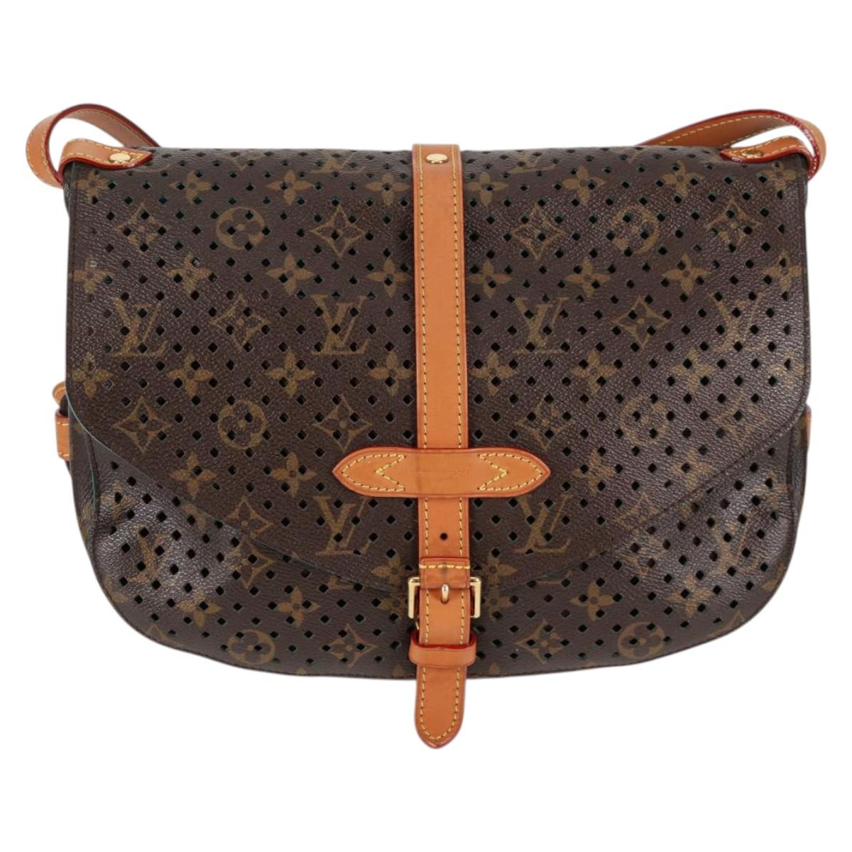 LOUIS VUITTON Monogram Perfo Saumur 30 Shoulder Bag M93998 LV Auth BA1291SAV