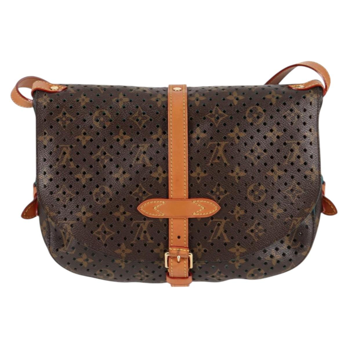 LOUIS VUITTON Monogram Perfo Saumur 30 Shoulder Bag M93998 LV Auth BA1291SAV