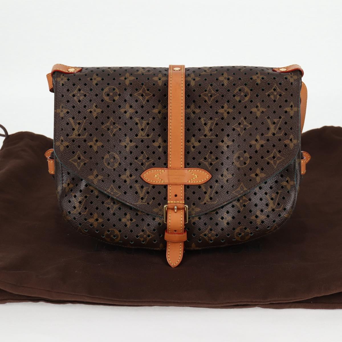 LOUIS VUITTON Monogram Perfo Saumur 30 Shoulder Bag M93998 LV Auth BA1291SAV