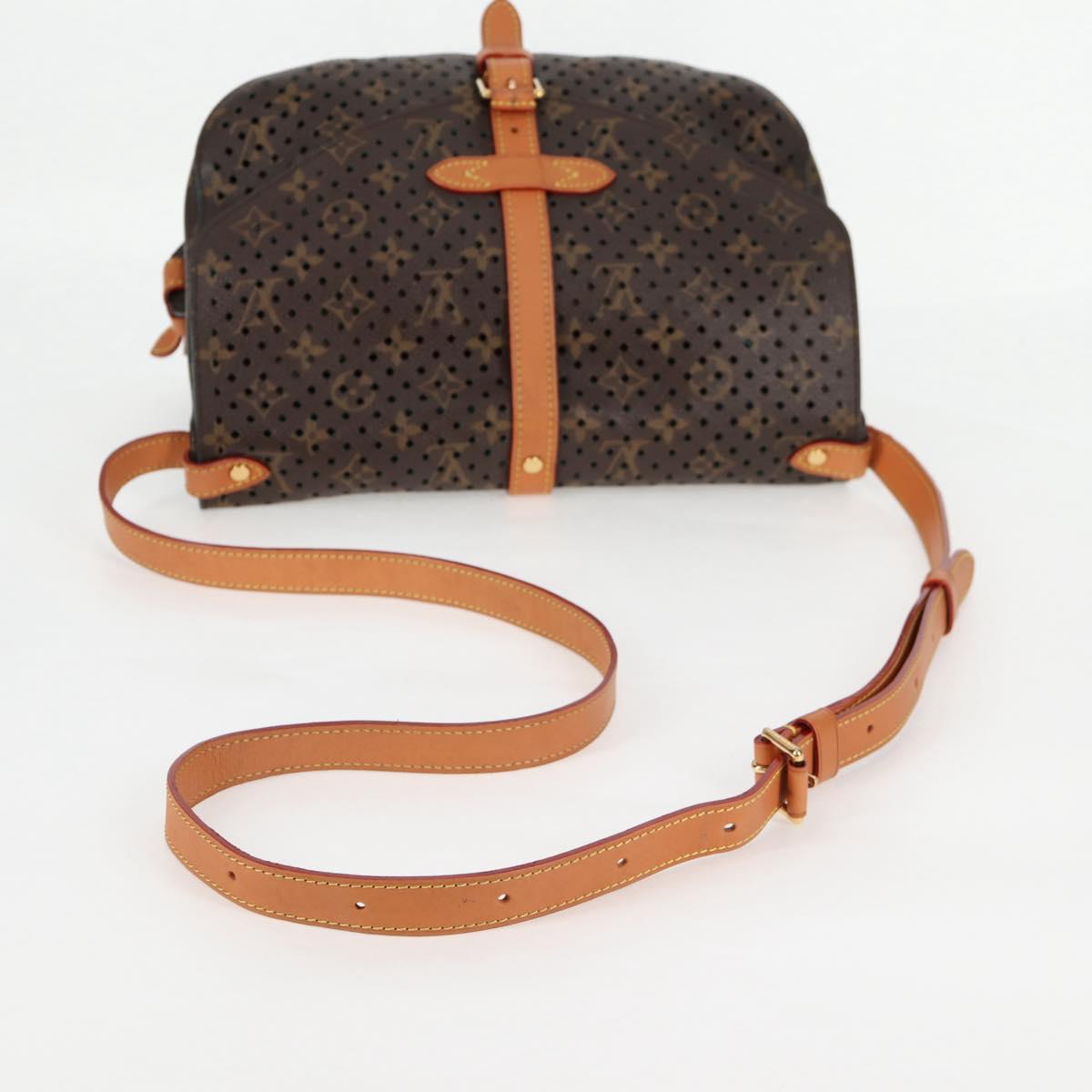 LOUIS VUITTON Monogram Perfo Saumur 30 Shoulder Bag M93998 LV Auth BA1291SAV
