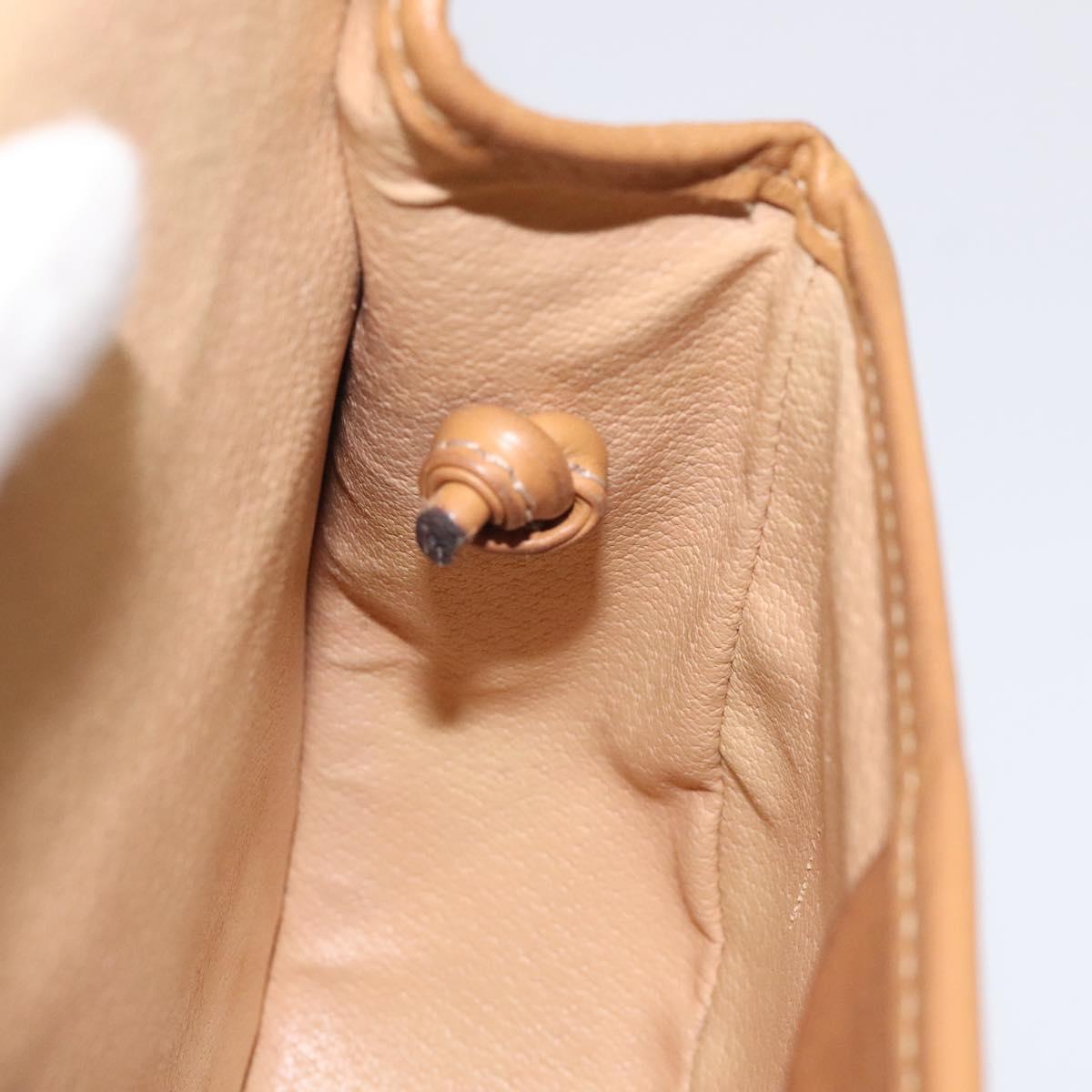 CELINE Macadam Canvas Shoulder Bag PVC Beige Gold Auth BA1292