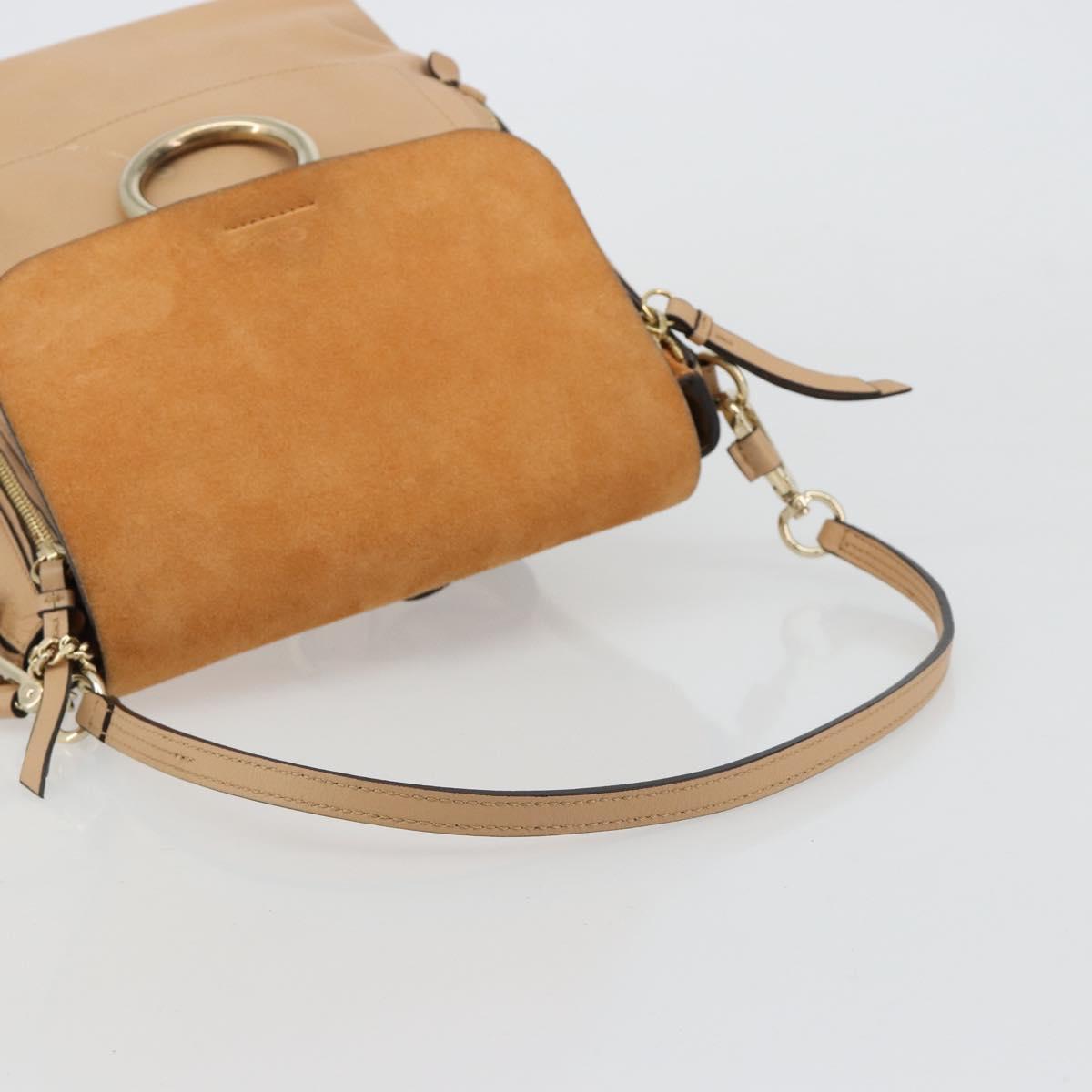 Chloe Fay Backpack Suede Beige Gold Auth BA12922