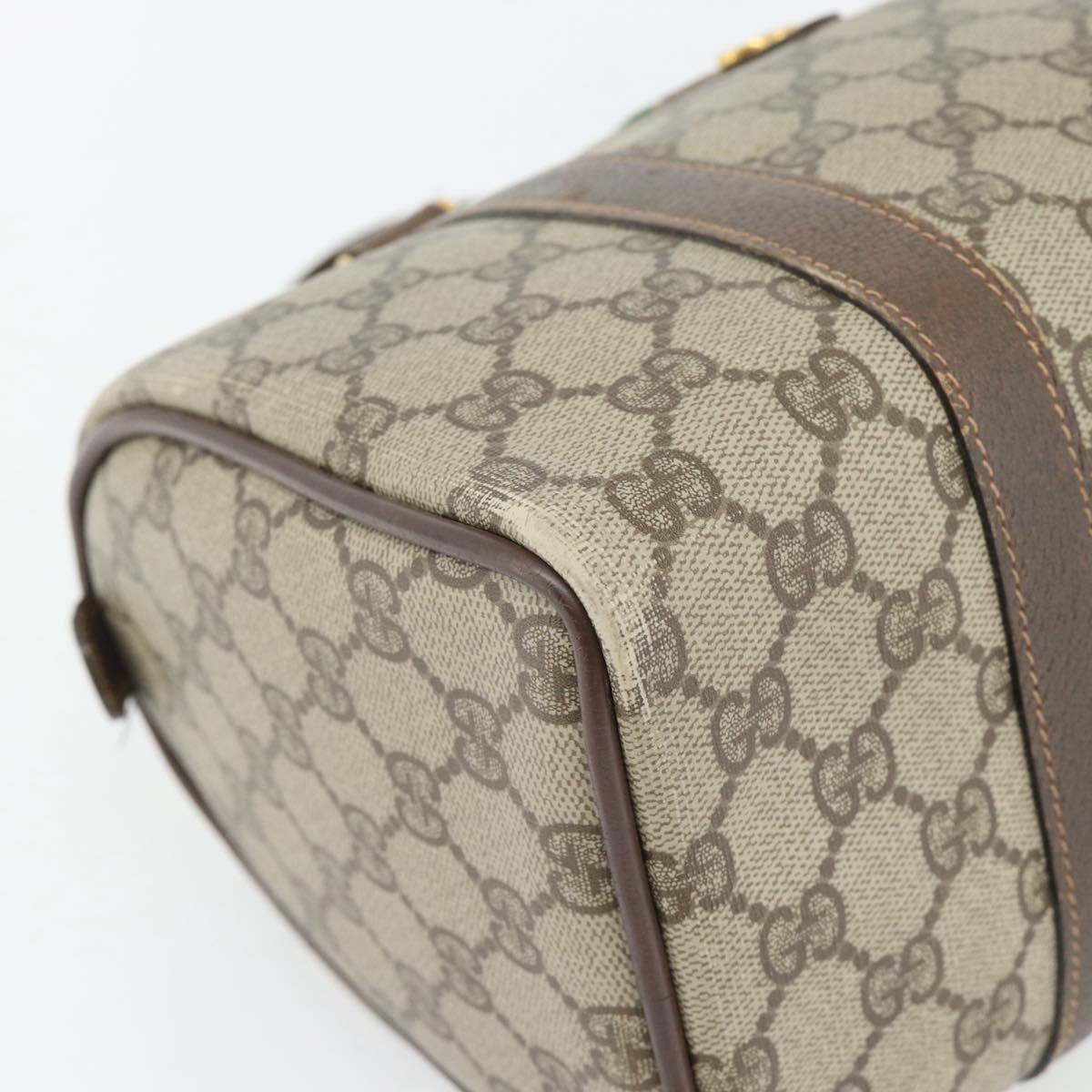GUCCI GG Supreme Web Sherry Line Bag PVC Beige Gold 40 02 006 Auth BA12926