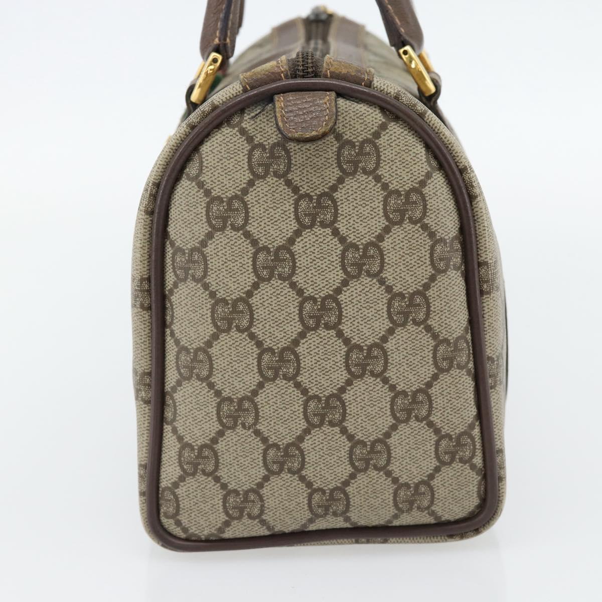 GUCCI GG Supreme Web Sherry Line Bag PVC Beige Gold 40 02 006 Auth BA12926