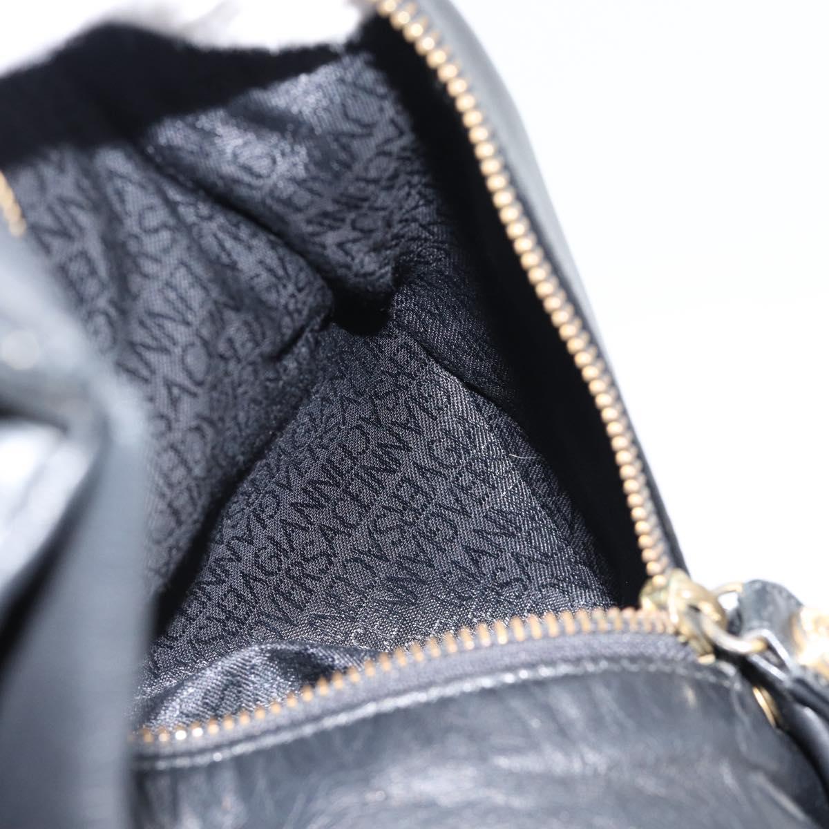 Gianni Versace Backpack Leather Black Gold Auth BA12927
