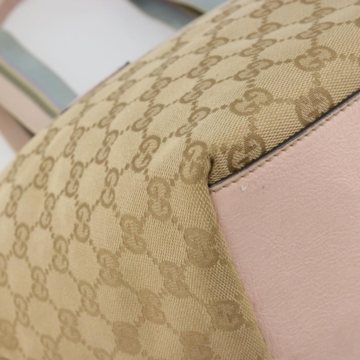 GUCCI GG Canvas Sherry Line Hand Bag Beige Gold 131230 Auth BA12928