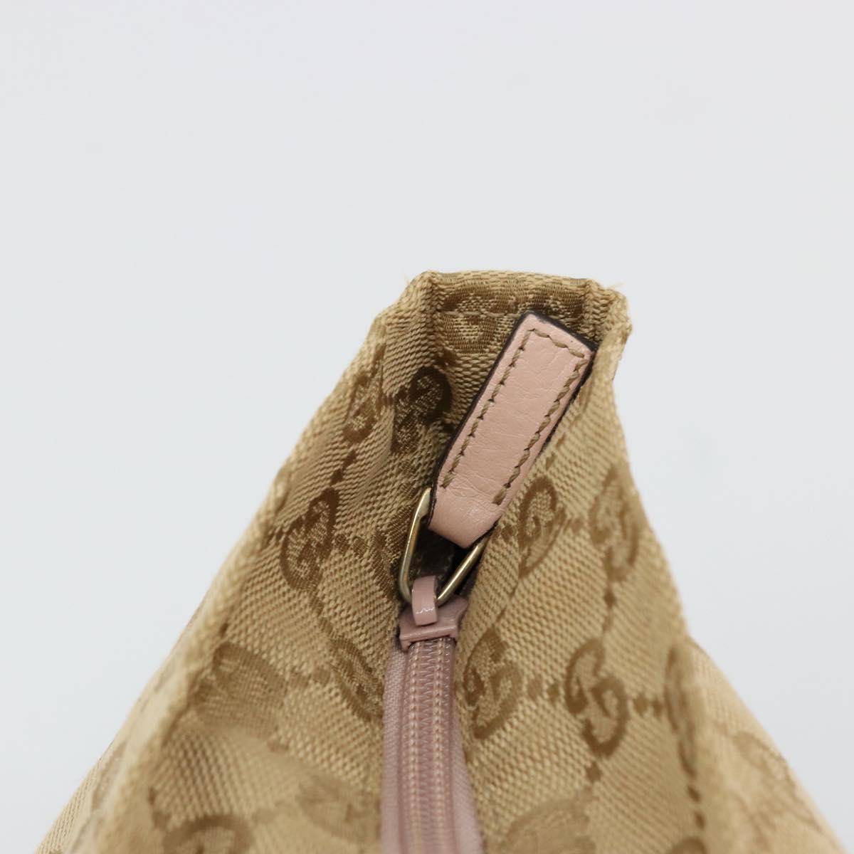 GUCCI GG Canvas Sherry Line Hand Bag Beige Gold 131230 Auth BA12928