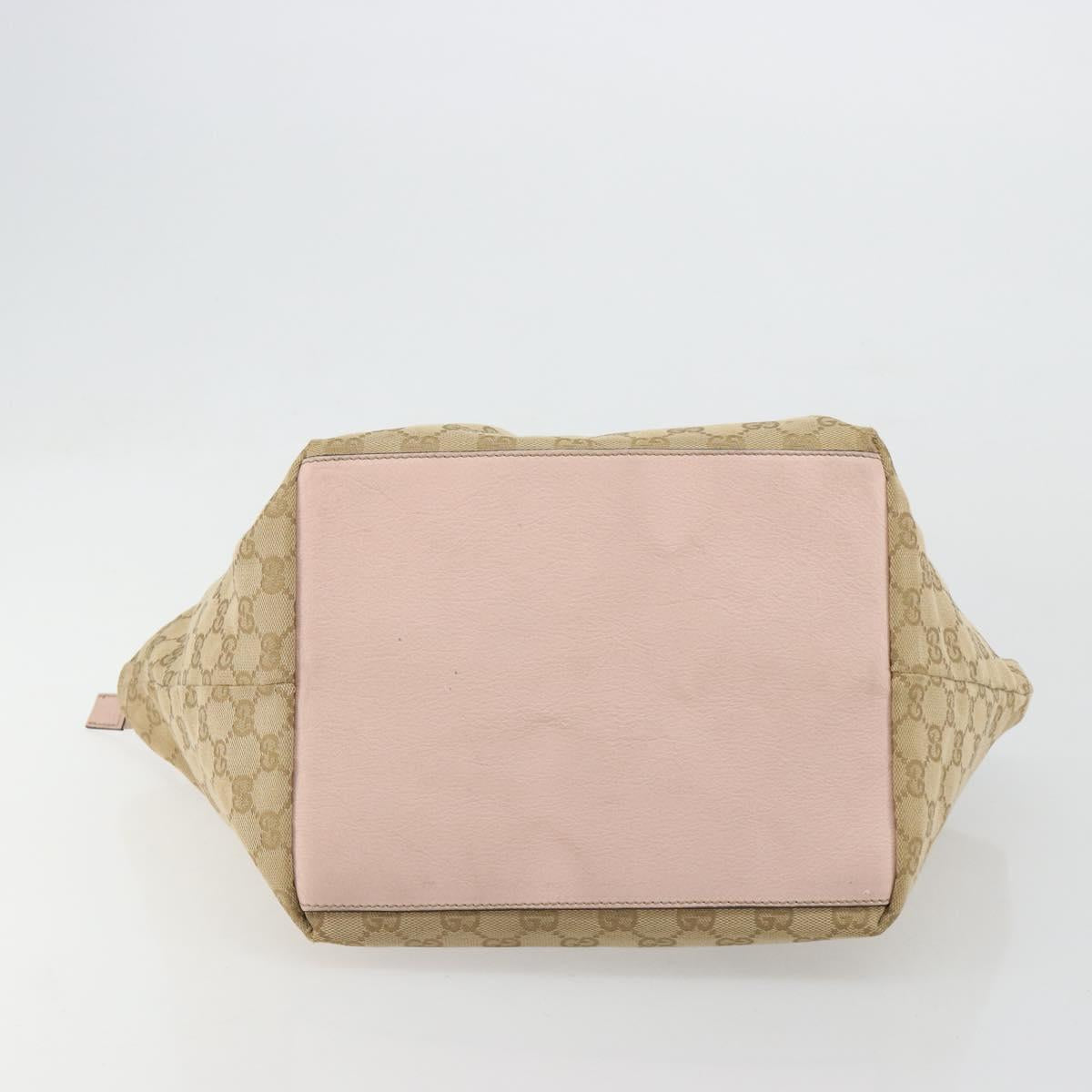 GUCCI GG Canvas Sherry Line Hand Bag Beige Gold 131230 Auth BA12928