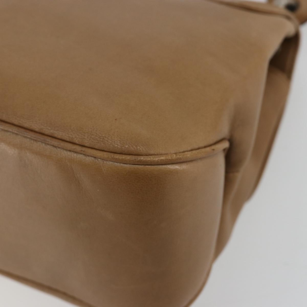 Salvatore Ferragamo Vala Hand Bag Leather Brown Silver Auth BA12946A