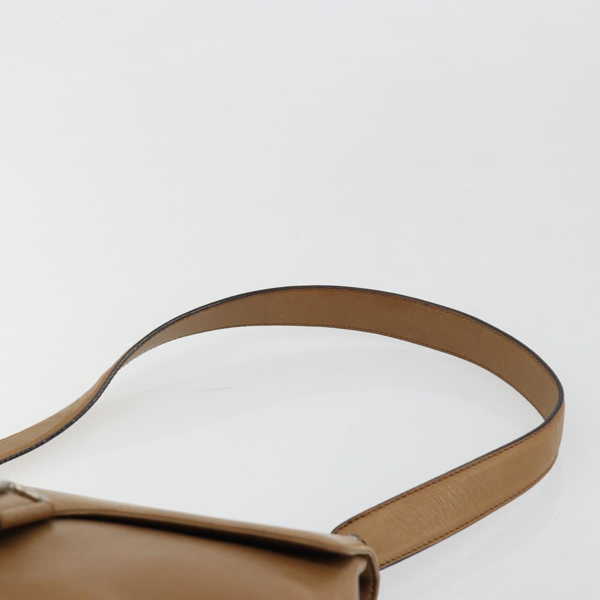 Salvatore Ferragamo Vala Hand Bag Leather Brown Silver Auth BA12946A