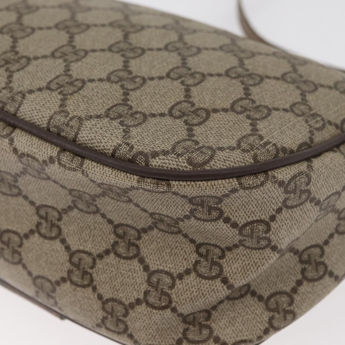 GUCCI GG Supreme Web Sherry Line Bag PVC Beige Gold 89 02 032 Auth BA12950