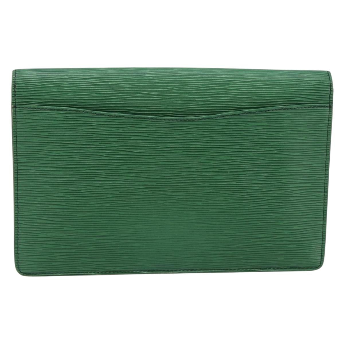 LOUIS VUITTON Epi Montaigne 27 Clutch Bag Green M52654 LV Auth BA12957