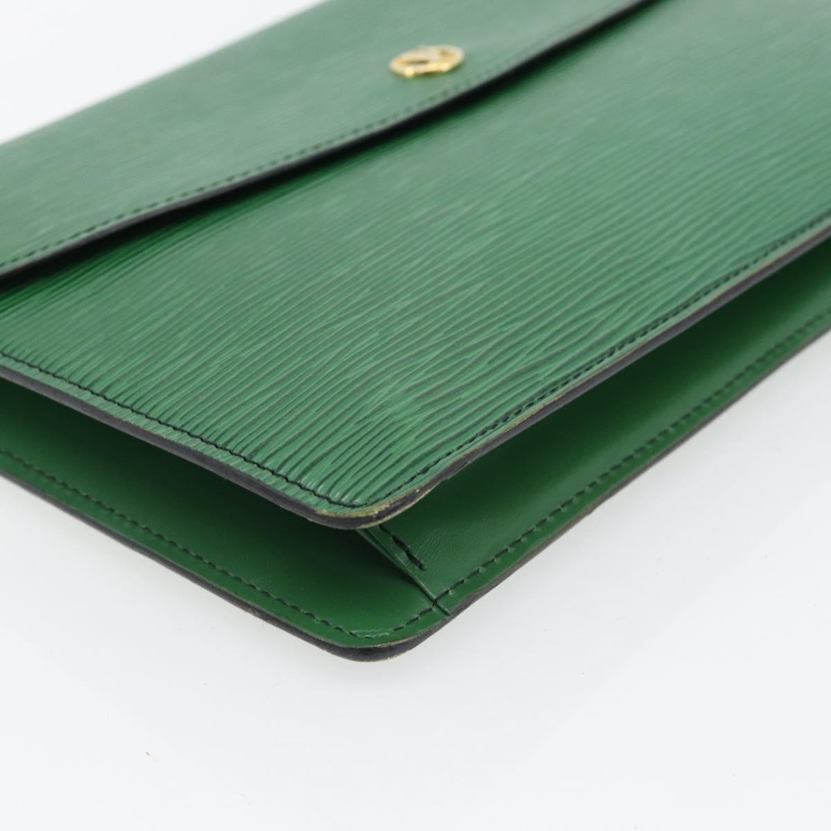 LOUIS VUITTON Epi Montaigne 27 Clutch Bag Green M52654 LV Auth BA12957
